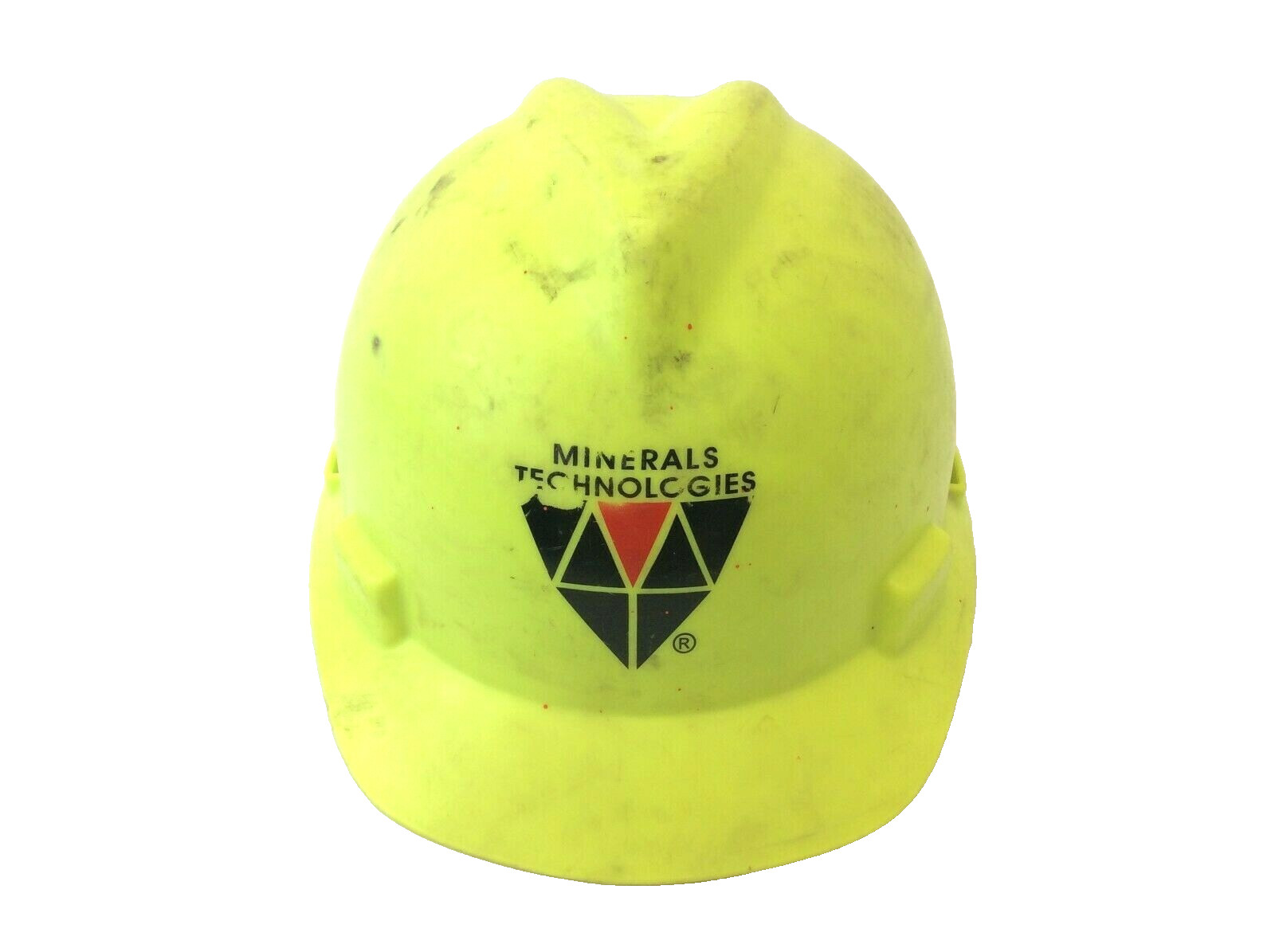 Vintage Used Minerals Technologies Yellow/Green HiViz V-Gard MSA Medium Hardhat