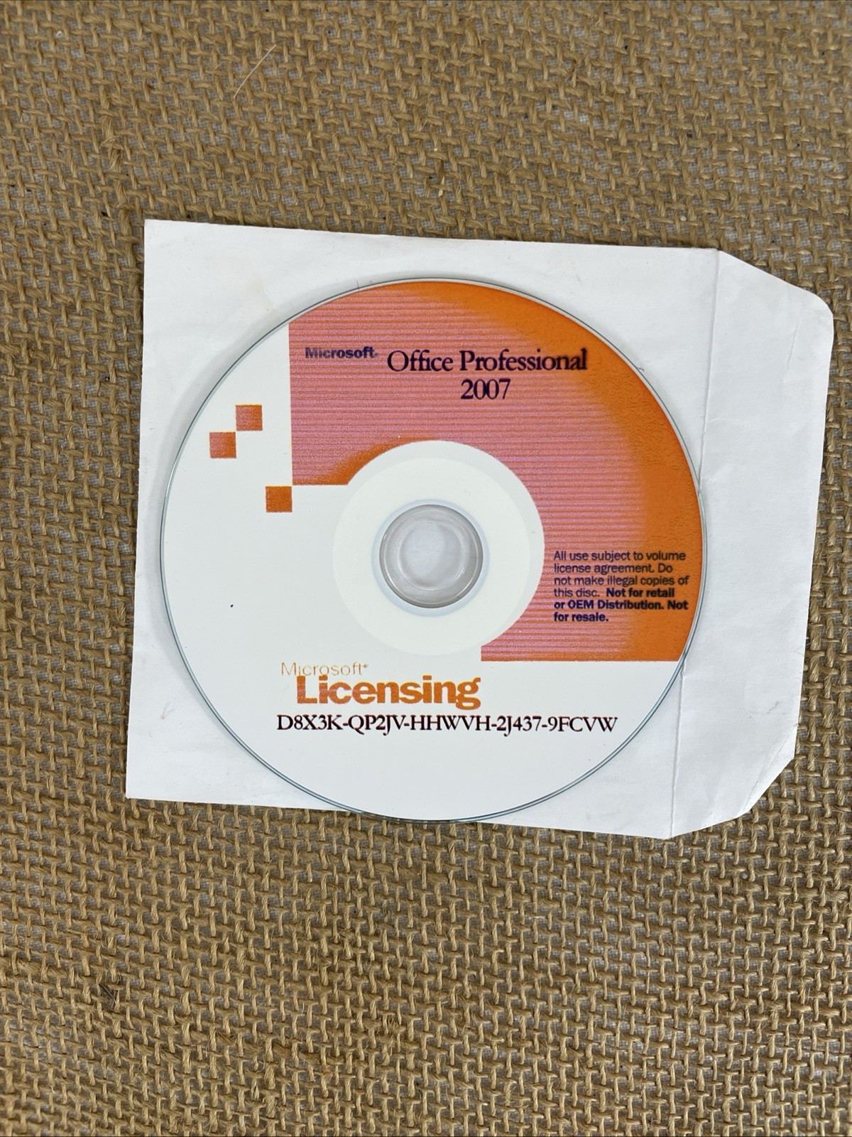 Microsoft Office Professional 2007 Licensing CD