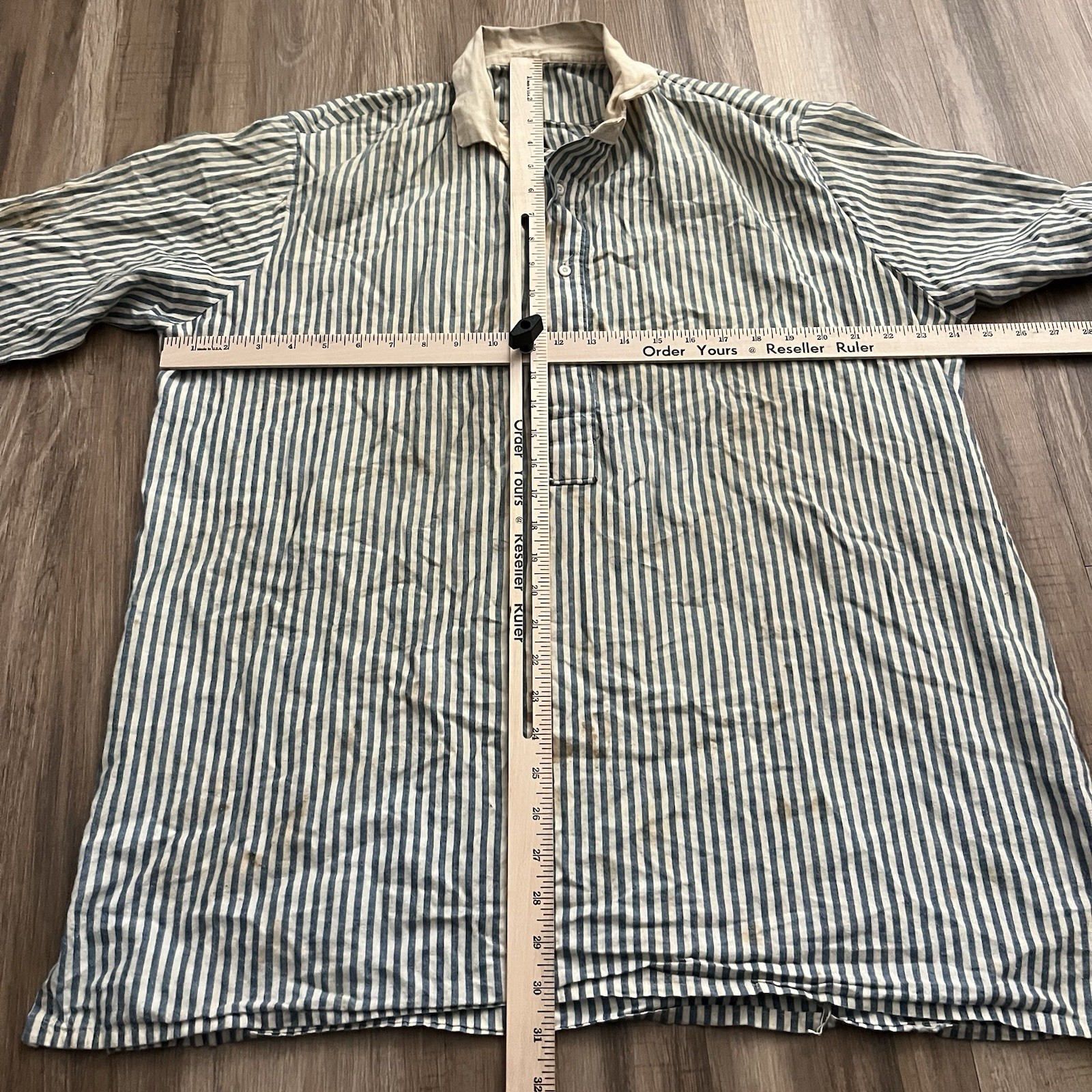 Vintage Repro Civil War Uniform Union Wool Trousers Sky Blue & Striped Shirt