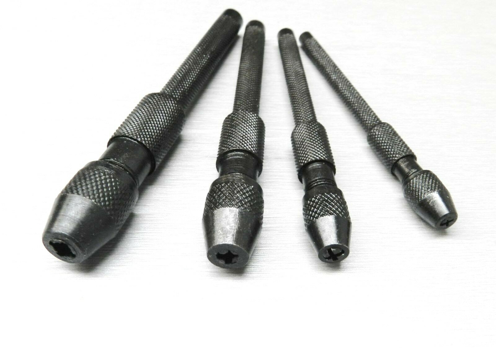 4 Pc Pin Vise Set Hand Held Hollow Handle Black Finish 4 Piece Vice Chuck Sizes
