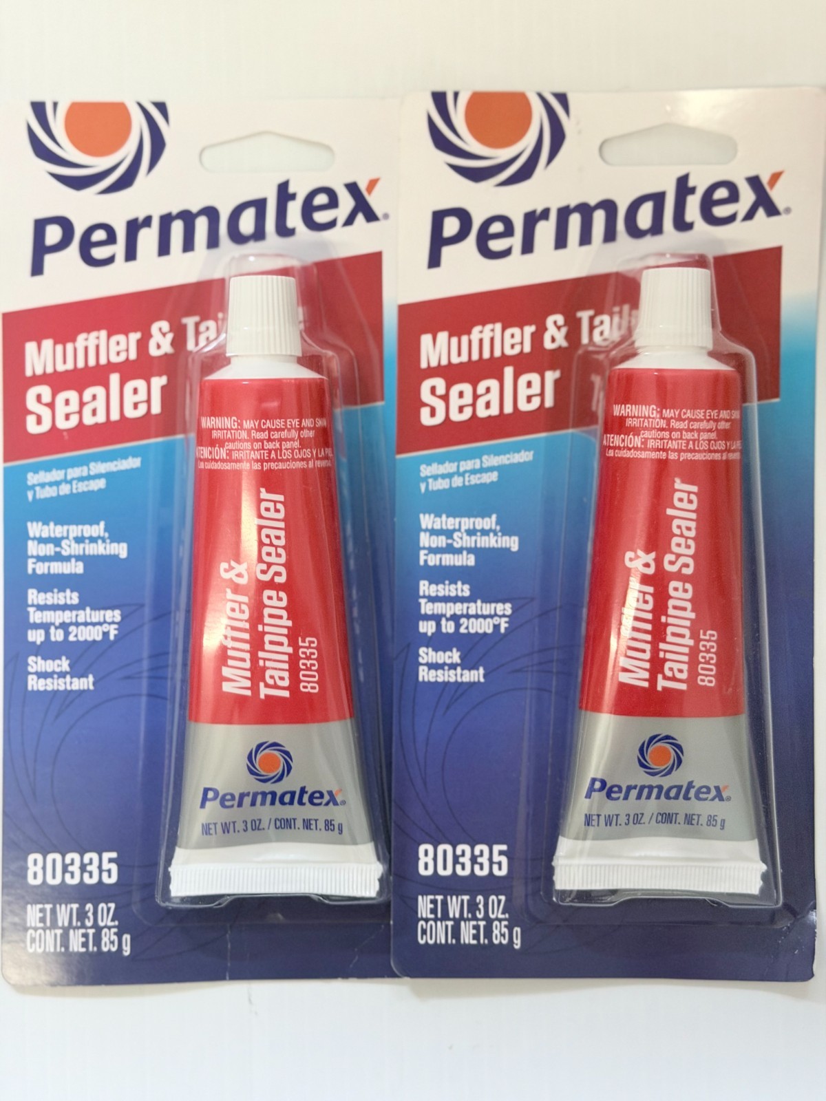 (2PK) Car Exhaust Pipe Repair Kit High Temperature Muffler Tailpipe Leak Sealer