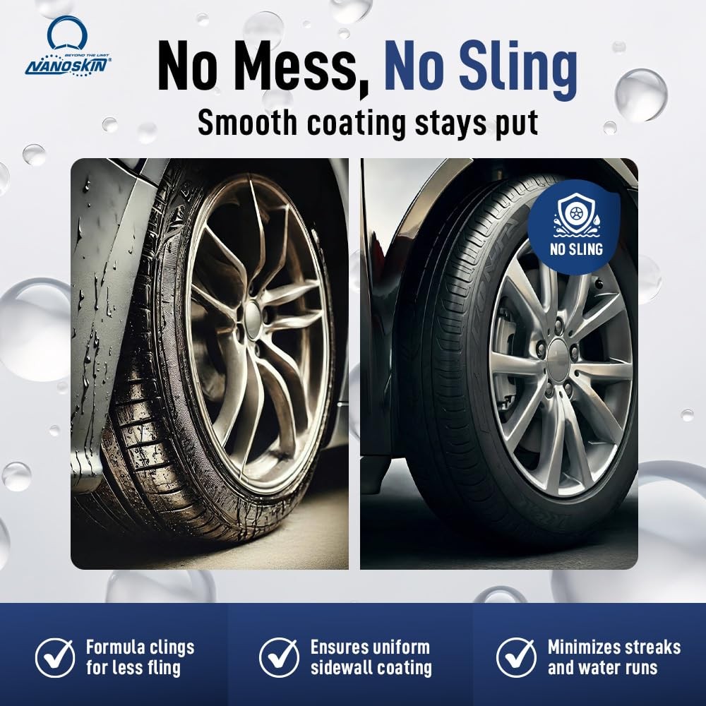 5 Gallon Tire Shine & Conditioner Water Repellent UV Resistant Nanoskin Black