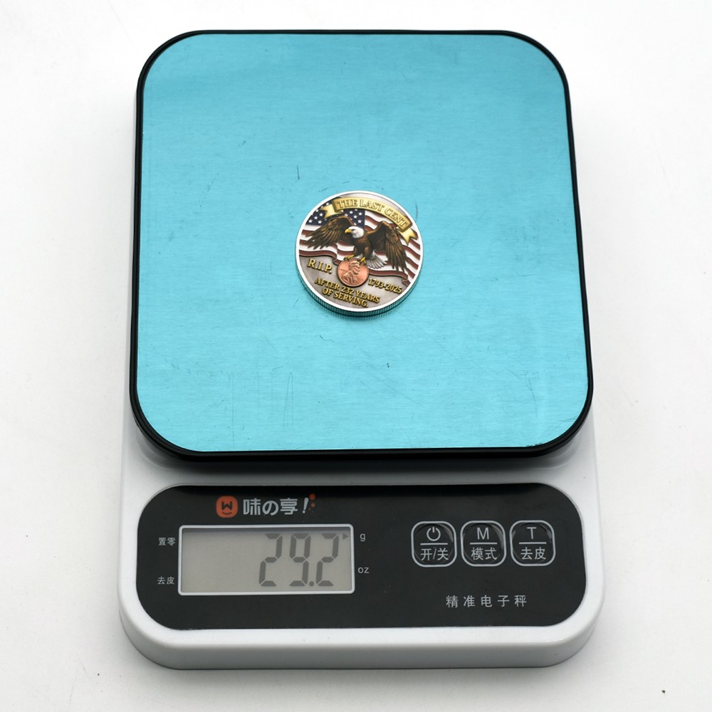 The Last Cent Eagle Tribute Coin 1793-2025 R.I.P Penny Commemorative Medal
