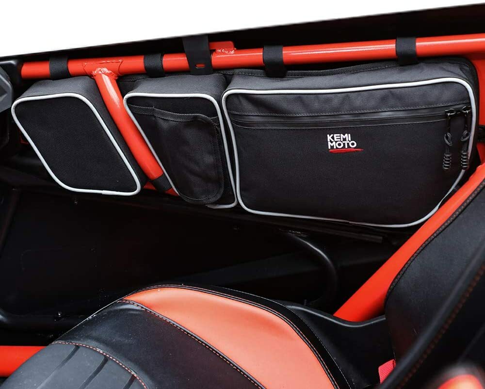 KEMIMOTO UTV X3 Door Storage Bags w/Knee Pad For Can Am Maverick X3 2017-2024