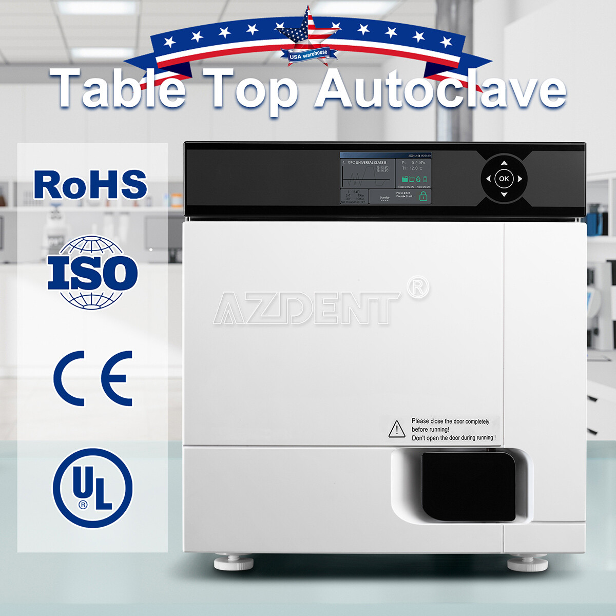 18L/22L Dental Autoclave Steam Sterilizer Medical Class B Drying/w/ Printer