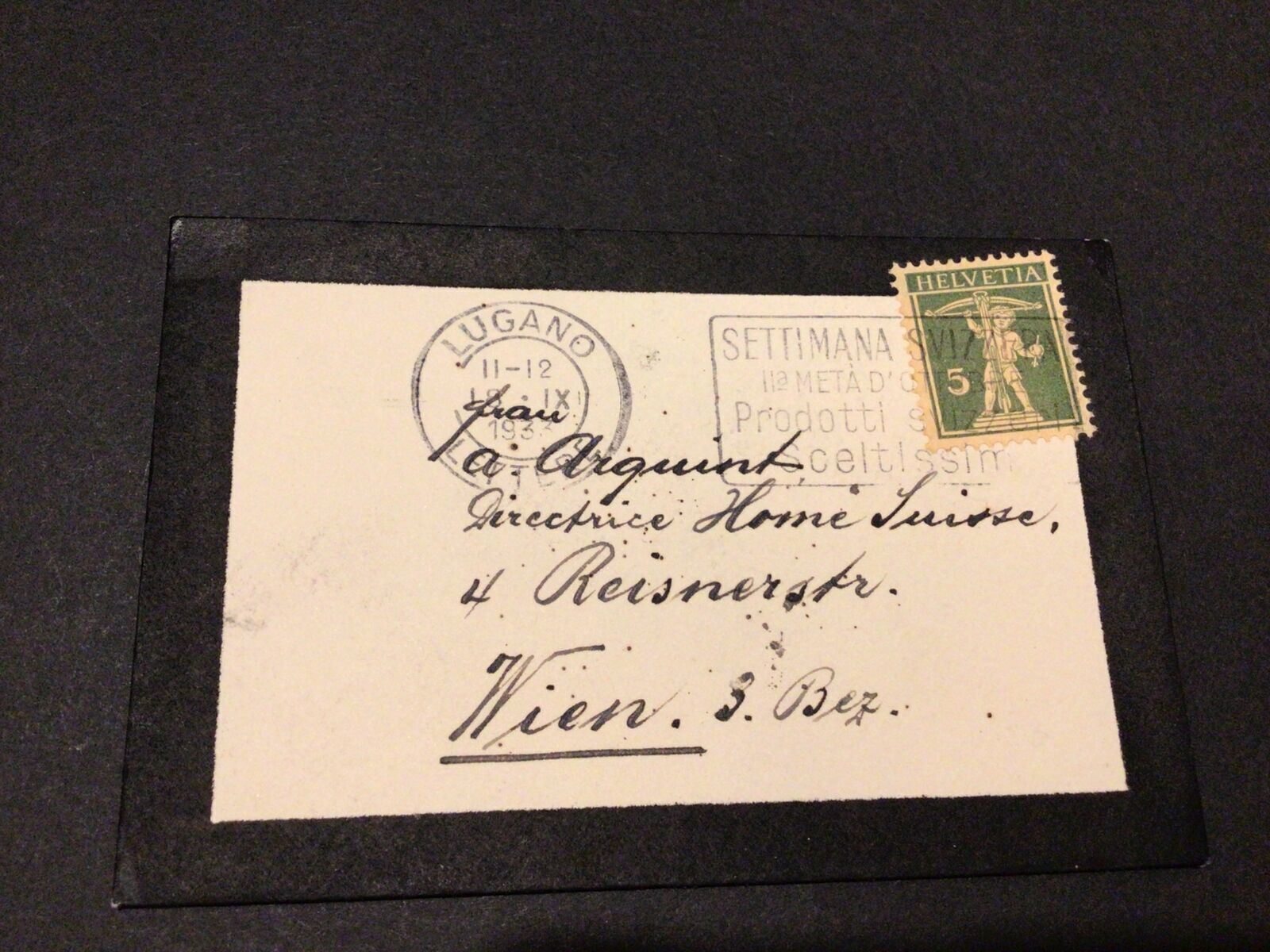 Switzerland Lugano 1933 used postal cover Ref 59295