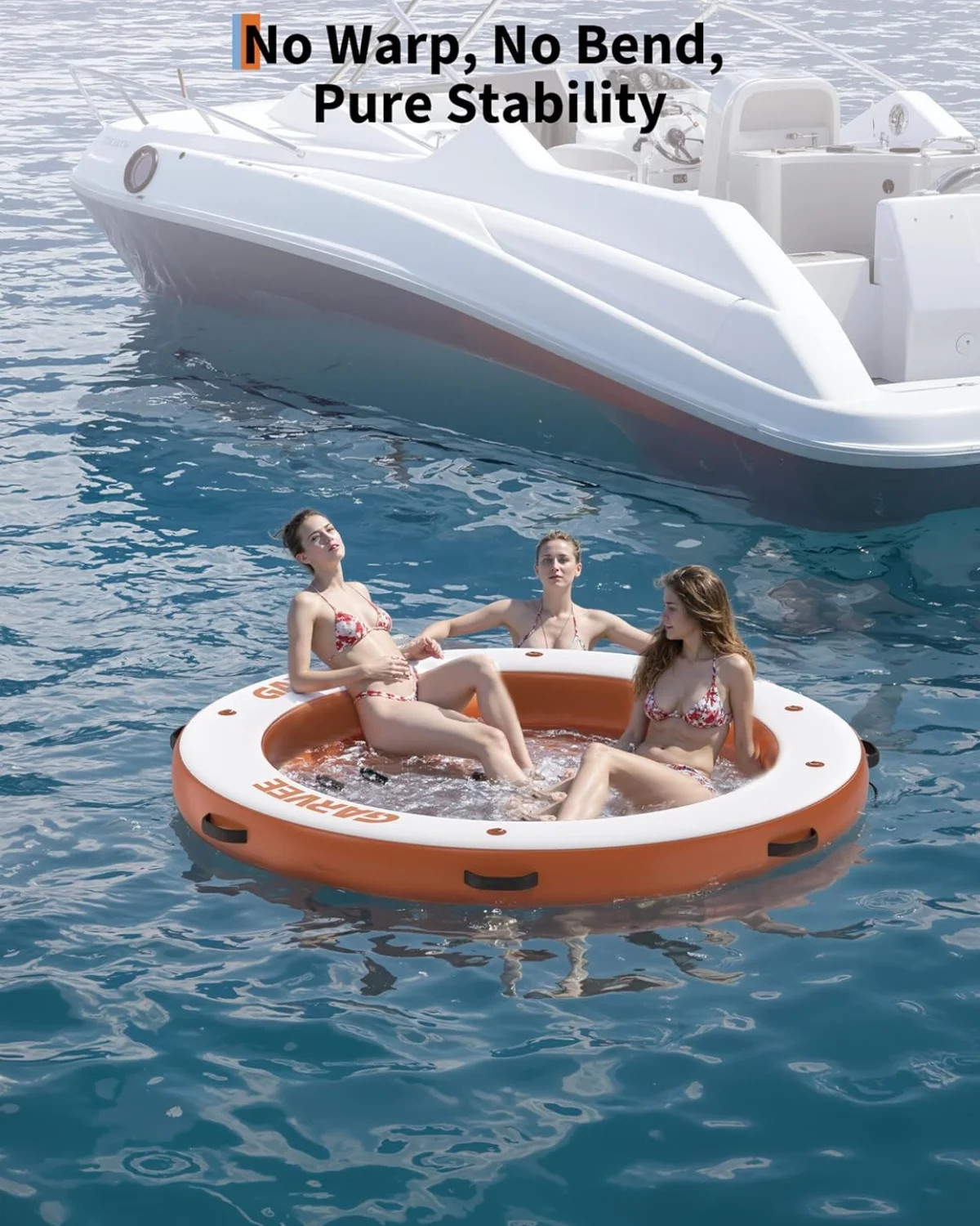 Inflatable Floating Island 8Ft X 8Ft, Portable Water Dock for Beach, Pool, Lake