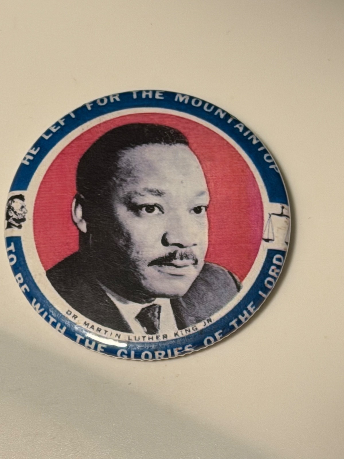 Martin Luther King Jr. He Left For The Mountain Top civil rights pin