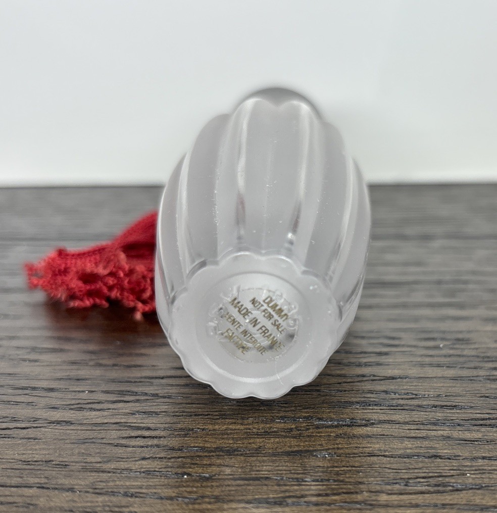 VINTAGE VALENTINO FACTICE DUMMY FROSTED GLASS PERFUME FRANCE 4 3/4" BOTTLE 1985