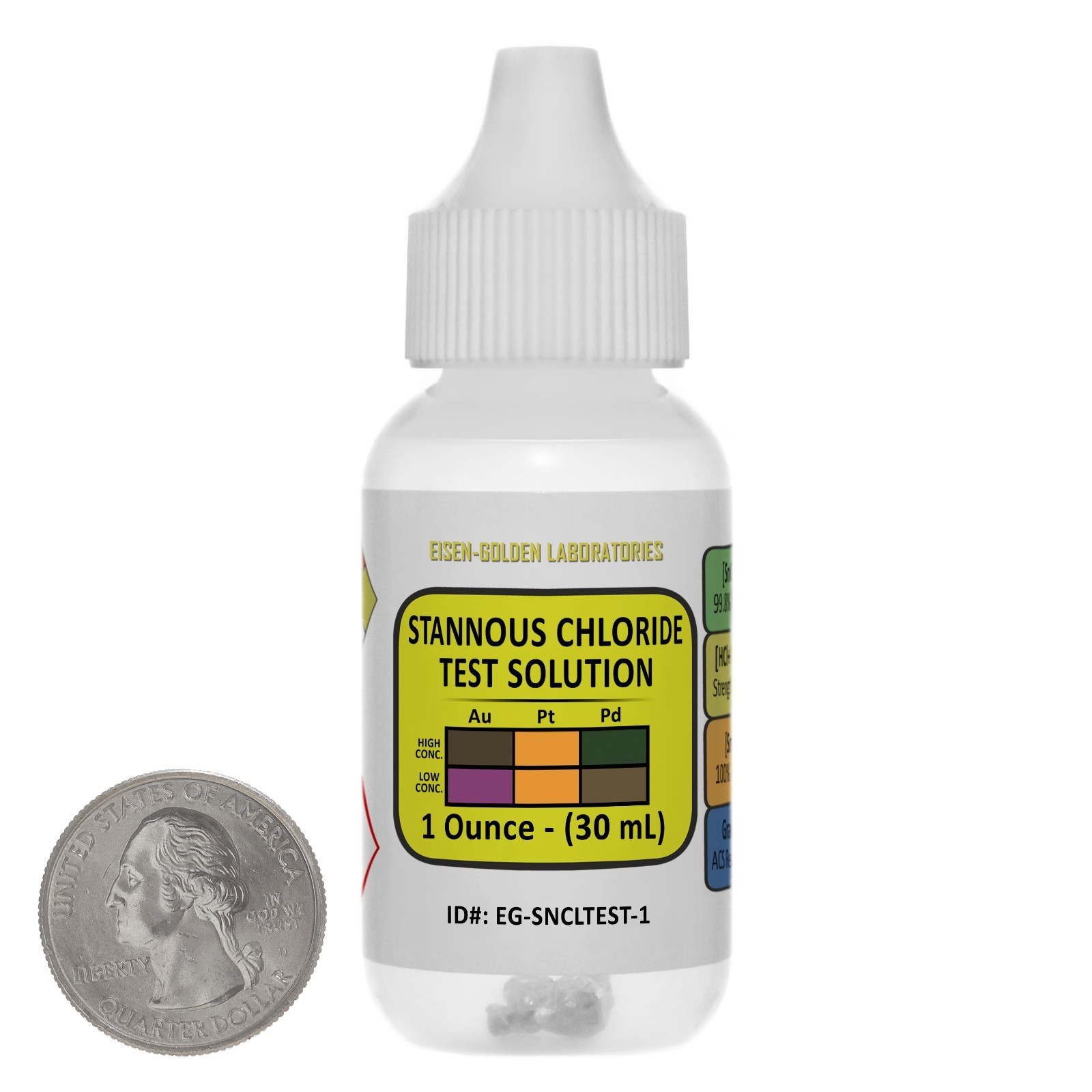 Stannous Chloride Test Solution [SnCl + HCl + H2O] 1 Oz in a Dropper Bottle USA