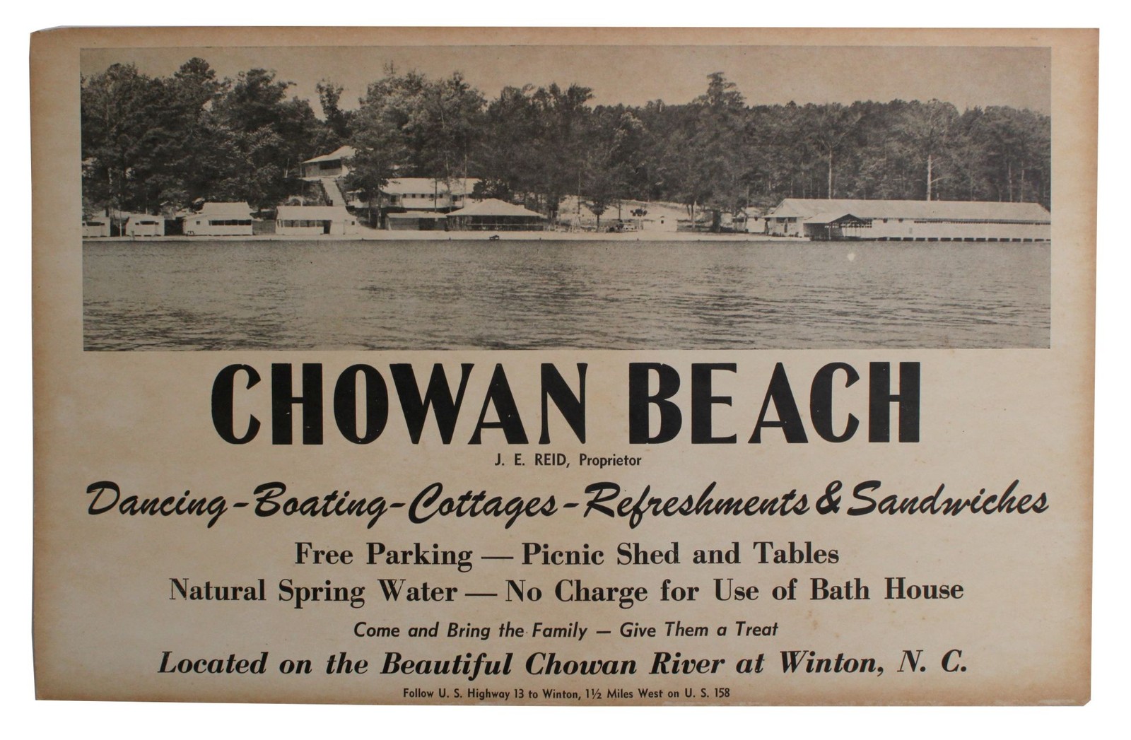 Chowan Beach African American Resort Advertising 1952 North Carolina Virginia