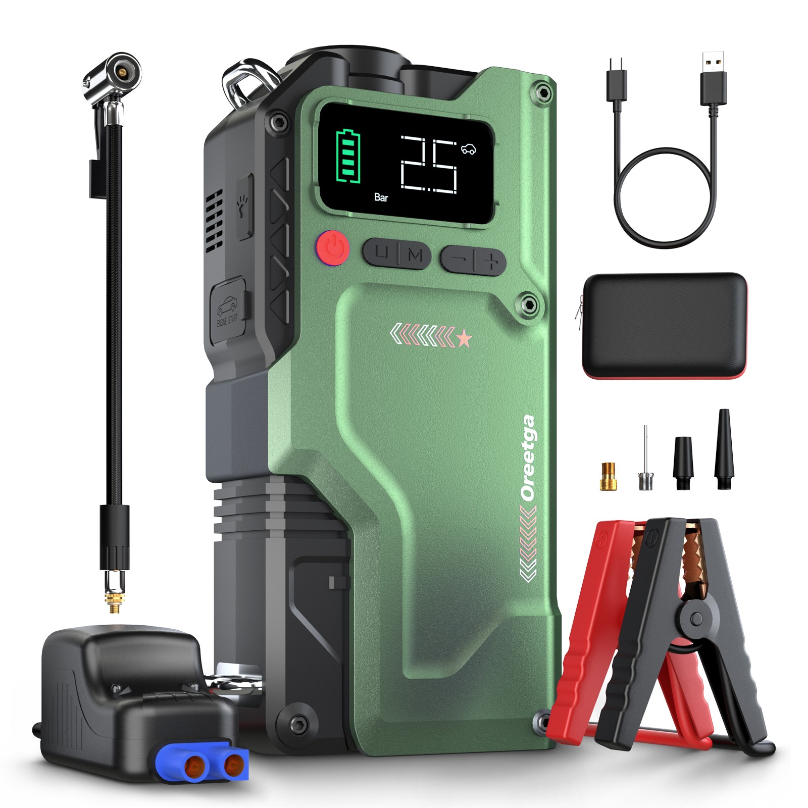 Featou 8000A Car Jump Starter with Air compresso Power Bank Battery Charger 12V