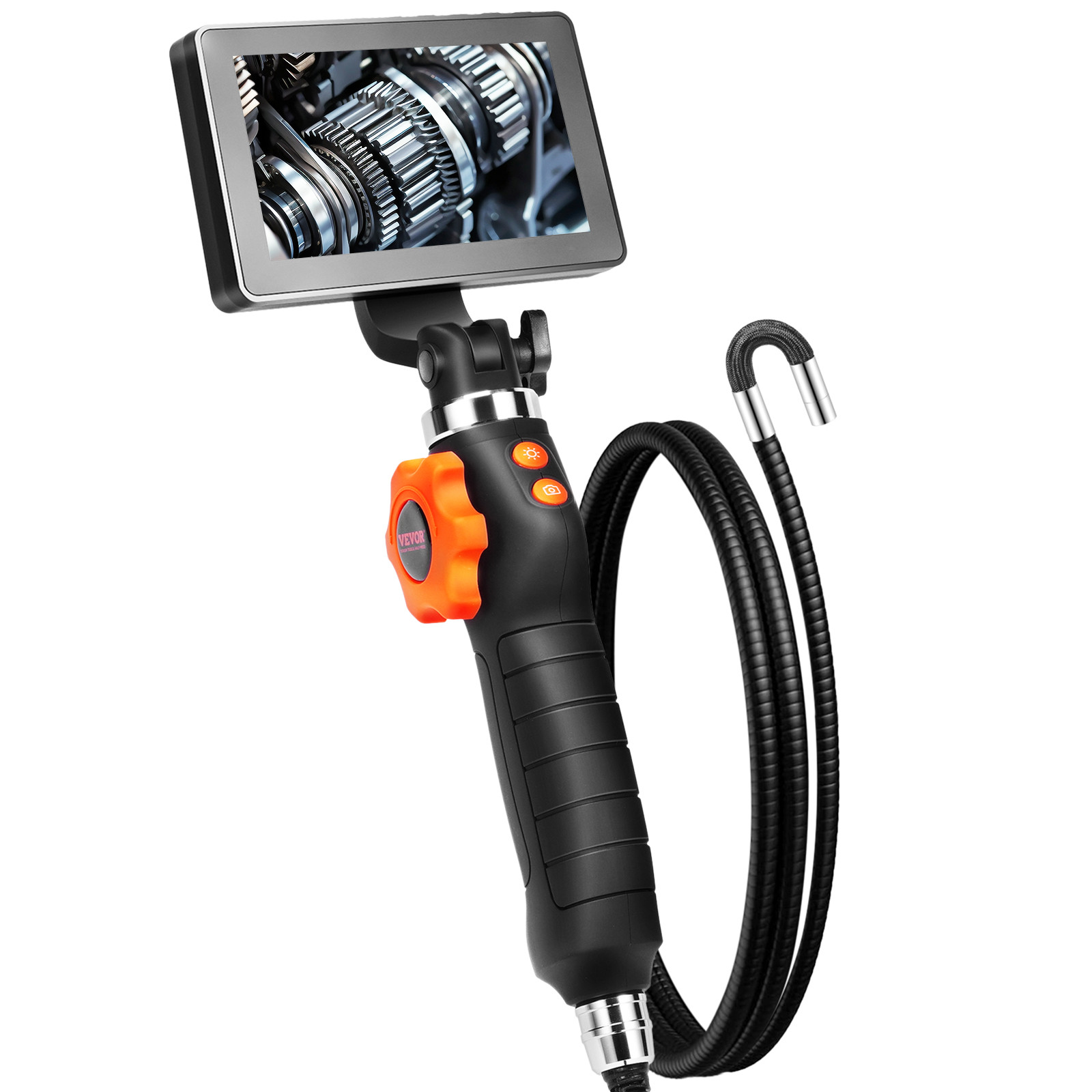 VEVOR Borescope Endoscope Two-Way 180° Articulating 5" IPS 8X Zoom 6.4mm Lens