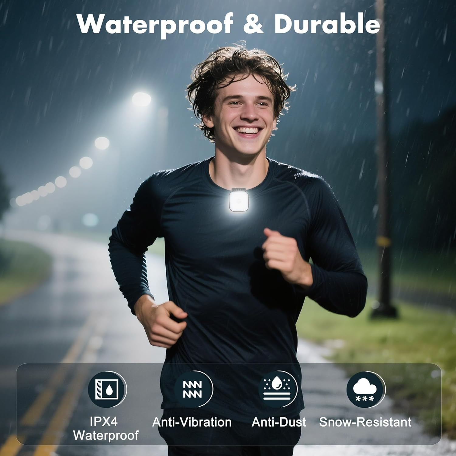 2 Pack Running Lights for Runners - Rechargeable Clip on FlashlightDog Mini Fla