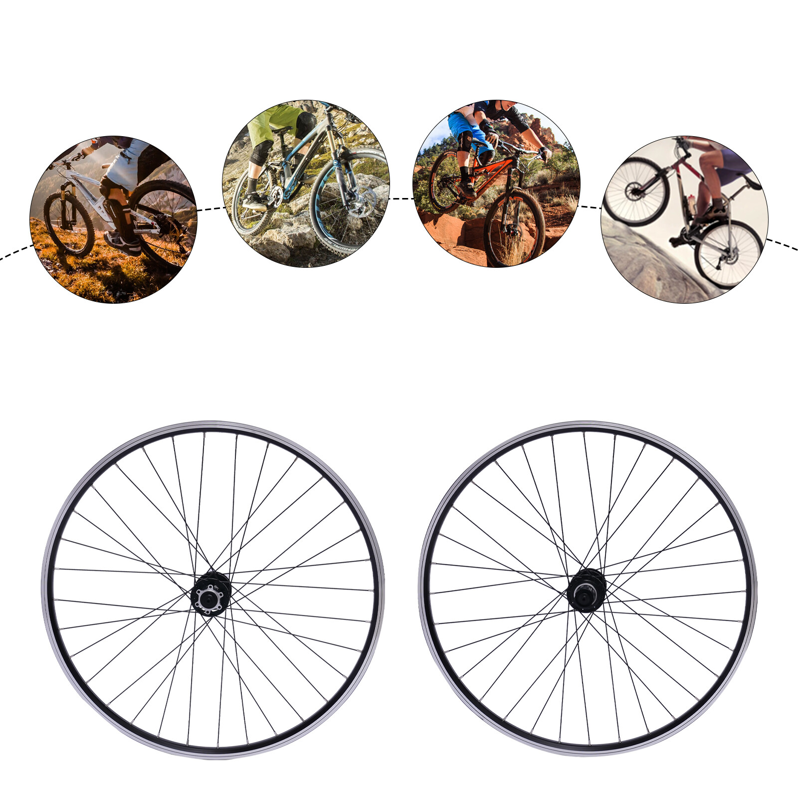 27.5 Inch Mountain Bike Wheelset Aluminum Alloy Rim Disc Brake MTB Wheelset USA