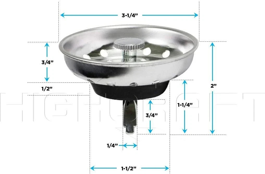 Stainless Steel Kitchen Sink Strainer Basket 3-1/4" Drain Filter