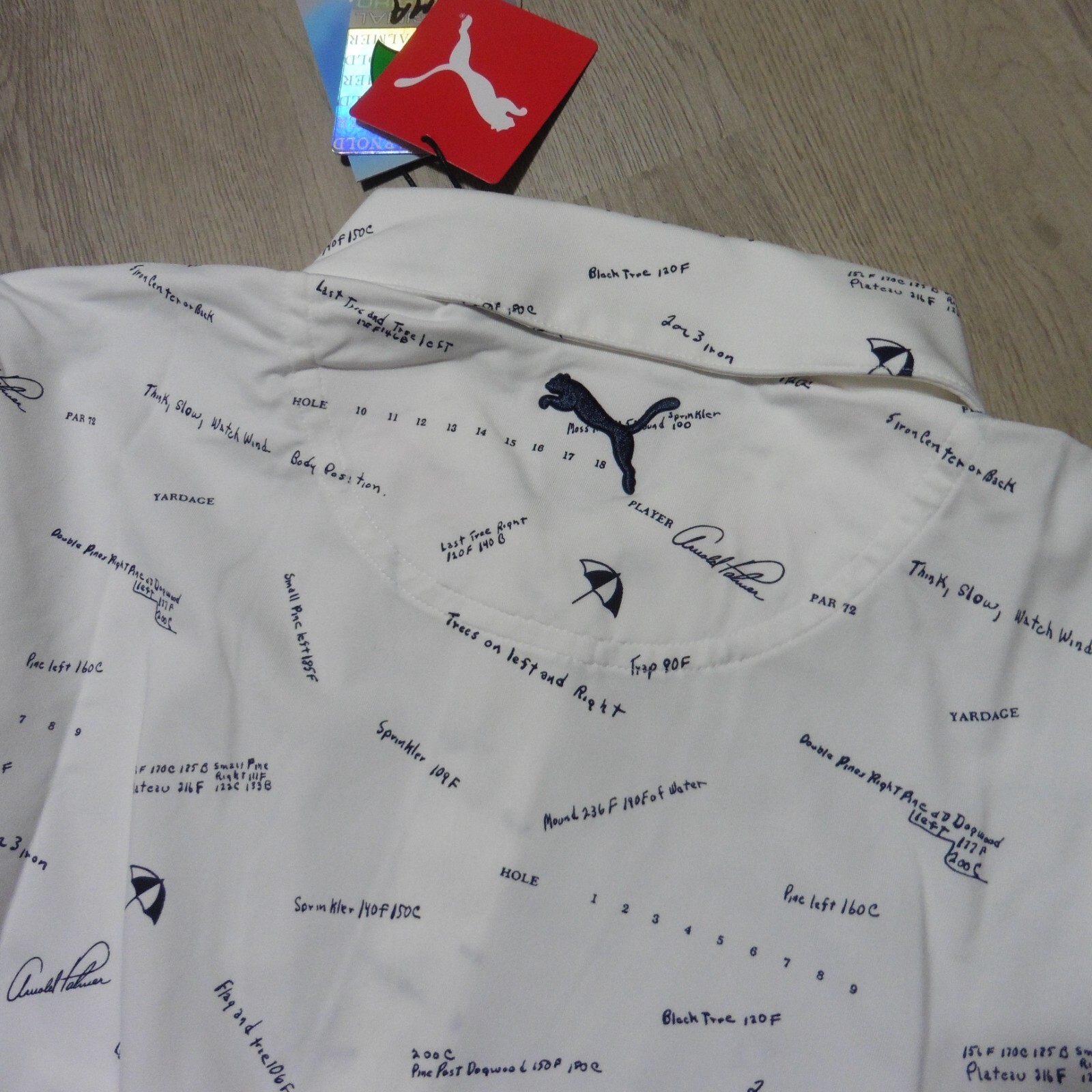 PUMA Arnold Palmer AP Scorecard Men's Golf Polo Shirt M White