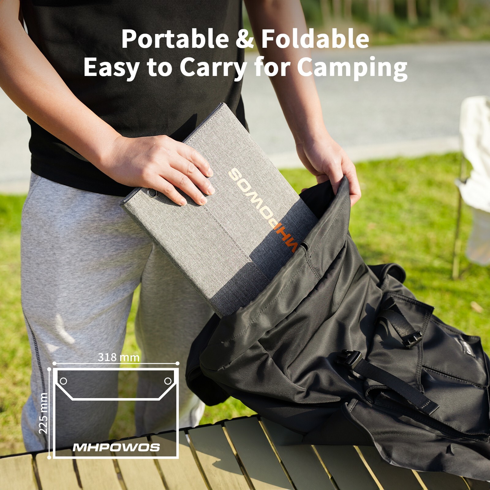 MHPOWOS 40 watt USB Solar Panel Type C Solar Panel Charger Foldable for Camping