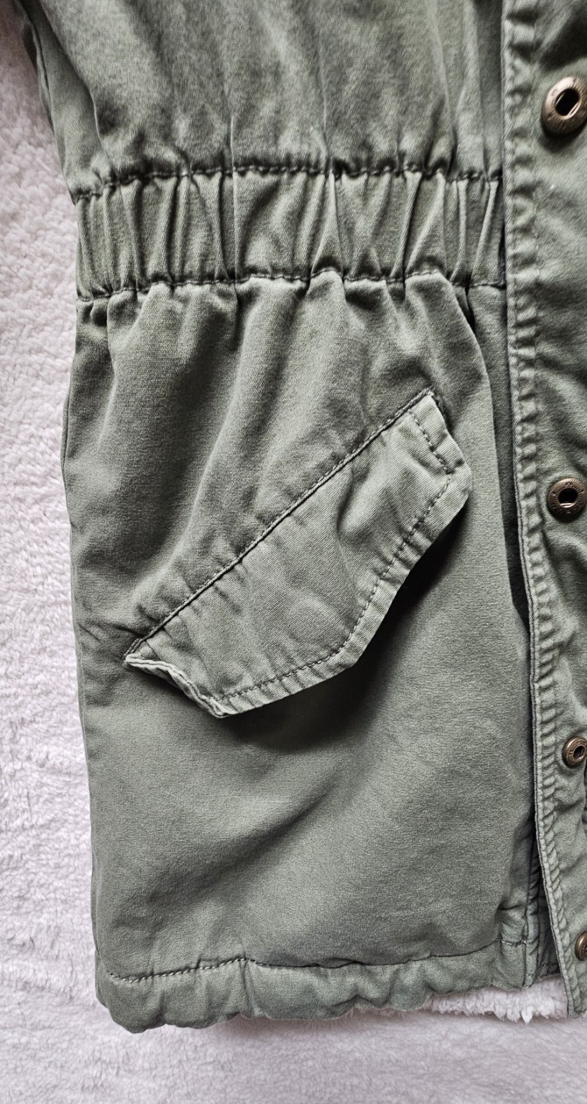 GAP Kids Utility Parka Jacket Removeable Faux Fur Hood Zip Girls Size Large