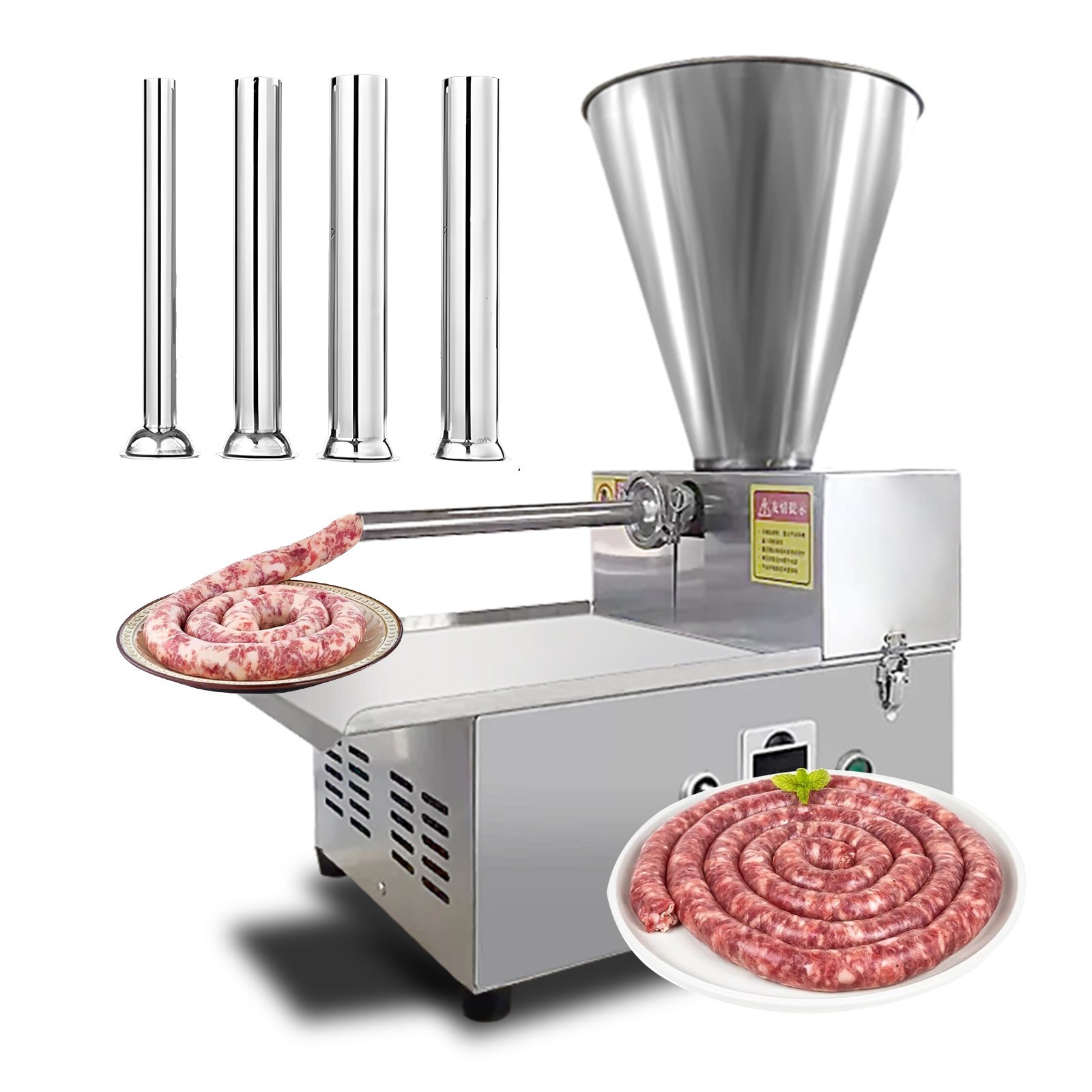 Kolice Commercial Automatic Sausage Stuffing Machine,Meat Filling Machine 4 Tube