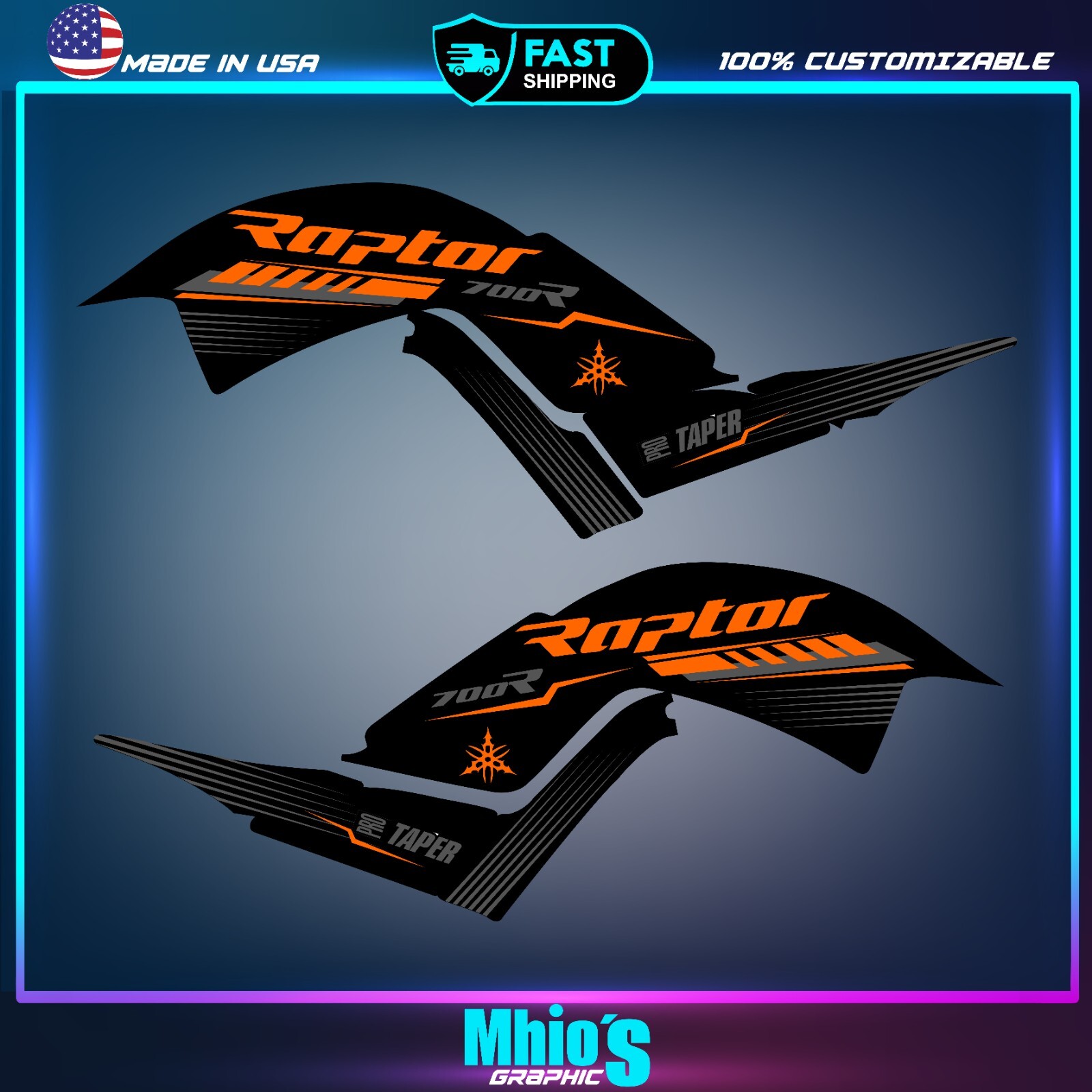 Yamaha Raptor 700 700R graphics kit 2013 2014 2017 to 2024 decals stickers atv