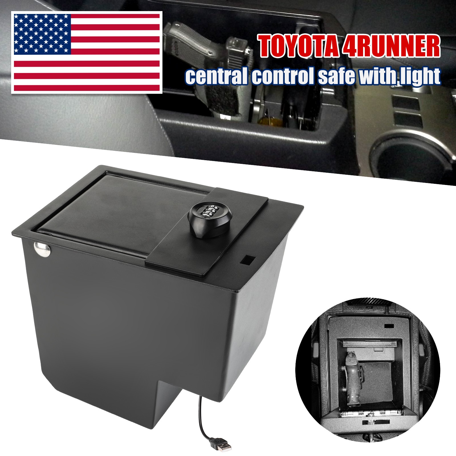 Center Console Safe Vault Storage Box 0001689199 For 2010- 2024 Toyota 4Runner