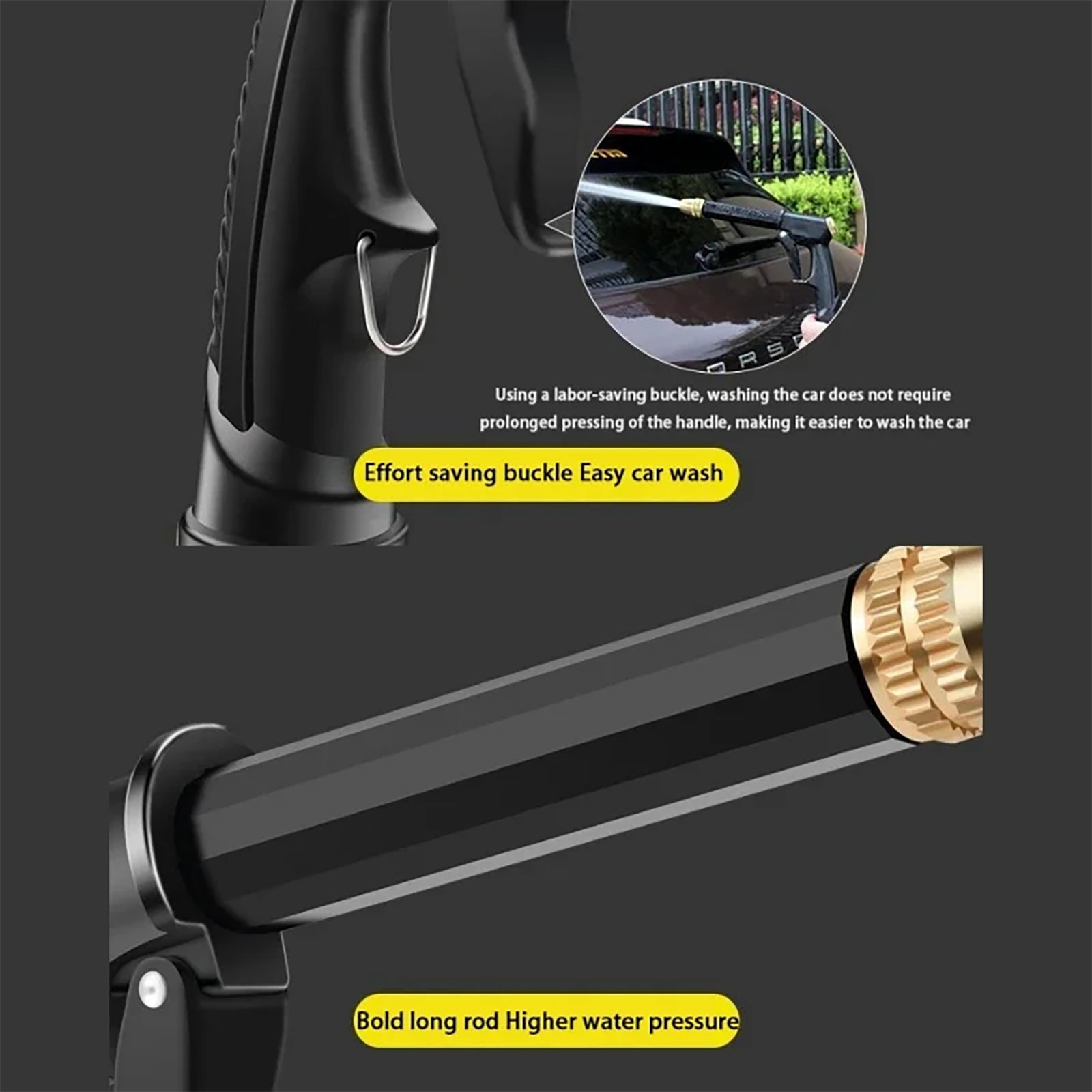 High Pressure Adjustable Garden Hose Spray Gun Nozzle for Car Wash / Watering