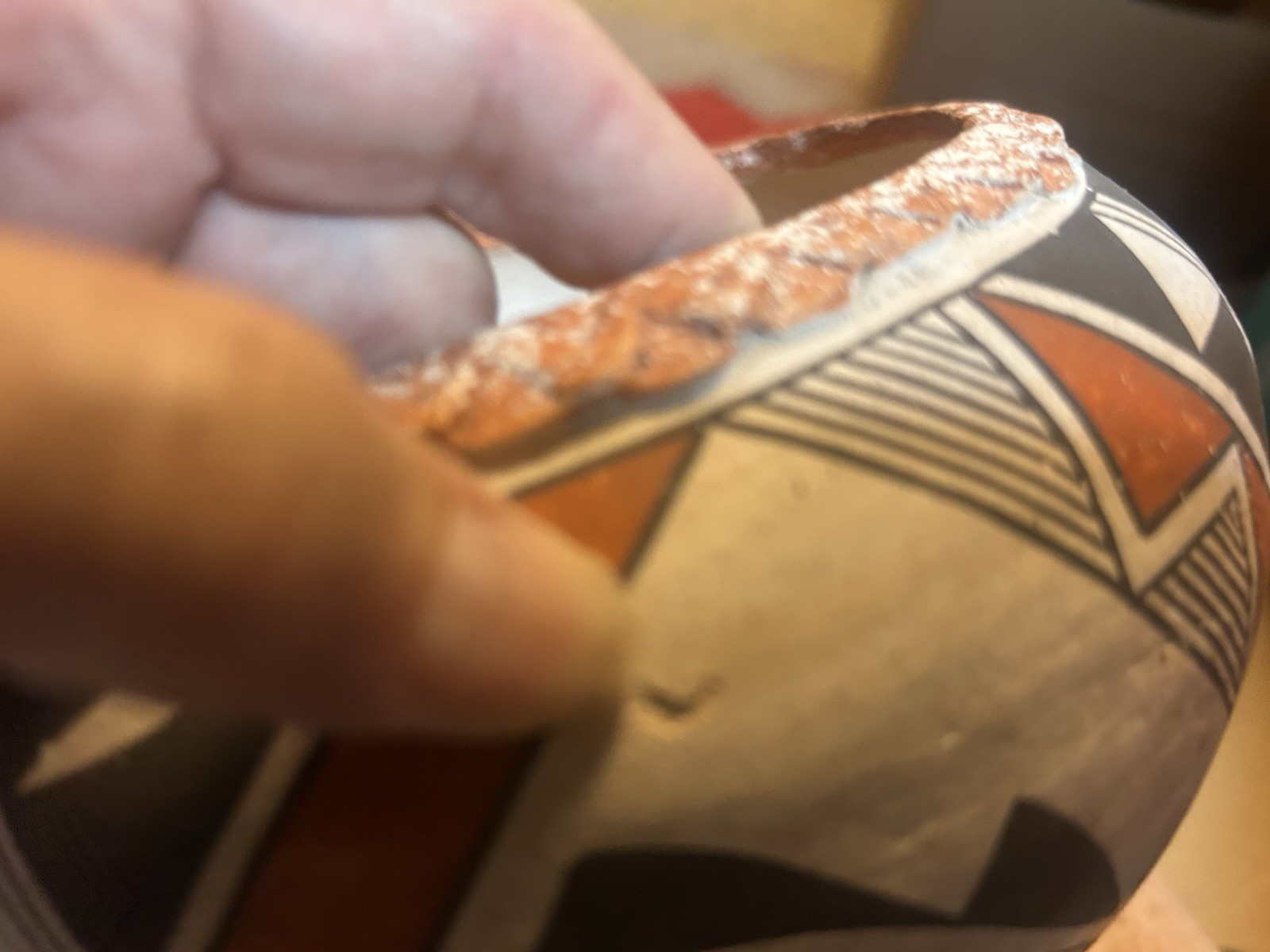 Beautiful Acoma Polychrome Pot W/ Ruffled Rim A. Pasquale Native American Potter