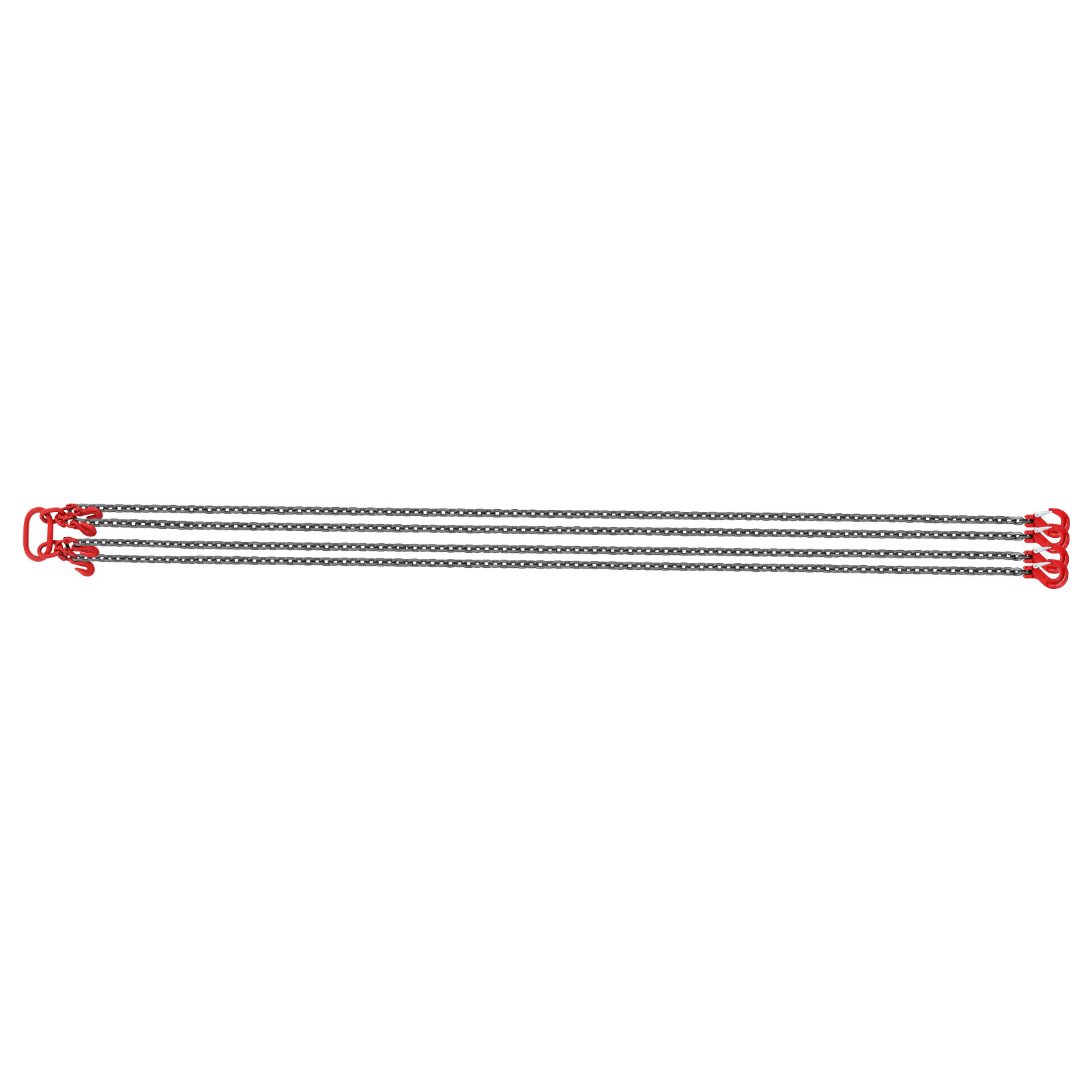 3/8 in x 10ft Chain Sling 4 Legs G80 Lifting Chain With Grab Hooks 22046.23lbs