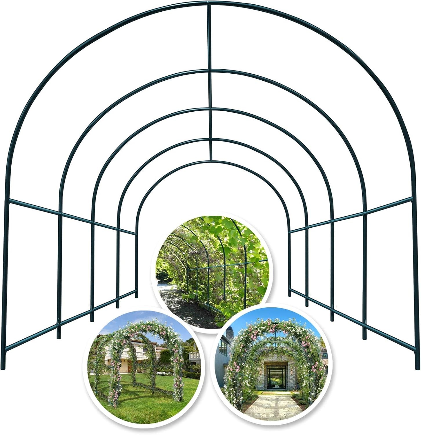 Large Size Steel Garden Arch Rose Arbor Climbing Plant Grape Support Frame Yard