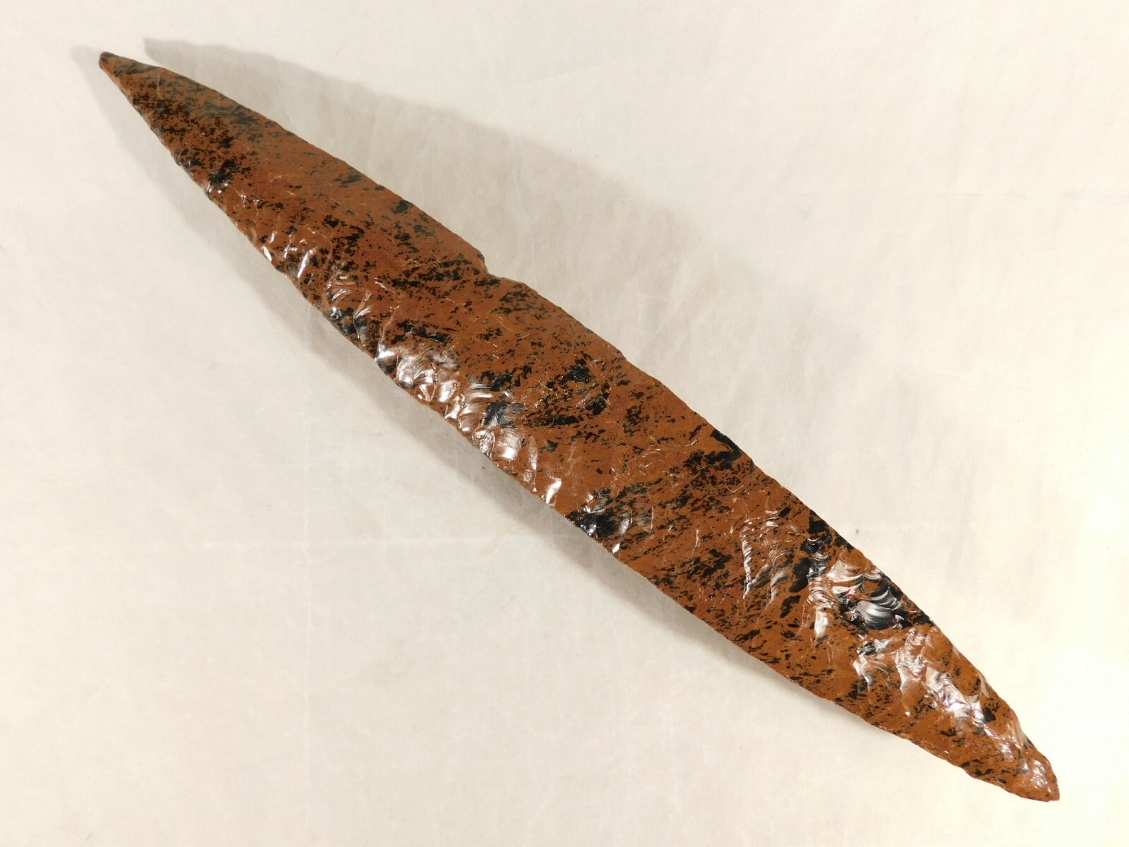 Huge! Ancient COLIMA Mahogany Obsidian Blade Knife or Spear Mexico 212gr