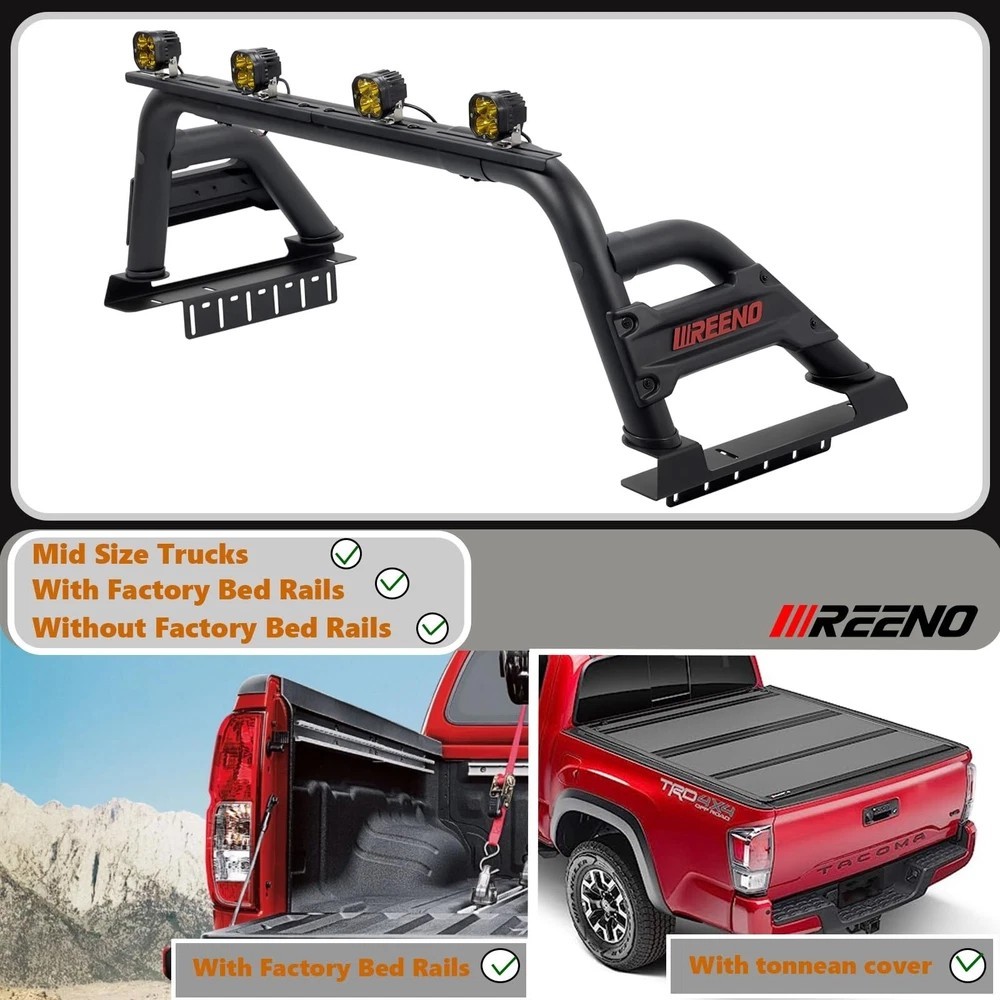 Roll Bar for Pickup Truck/Compatible with Mid Size Trucks (Tacoma,Ford Ranger...