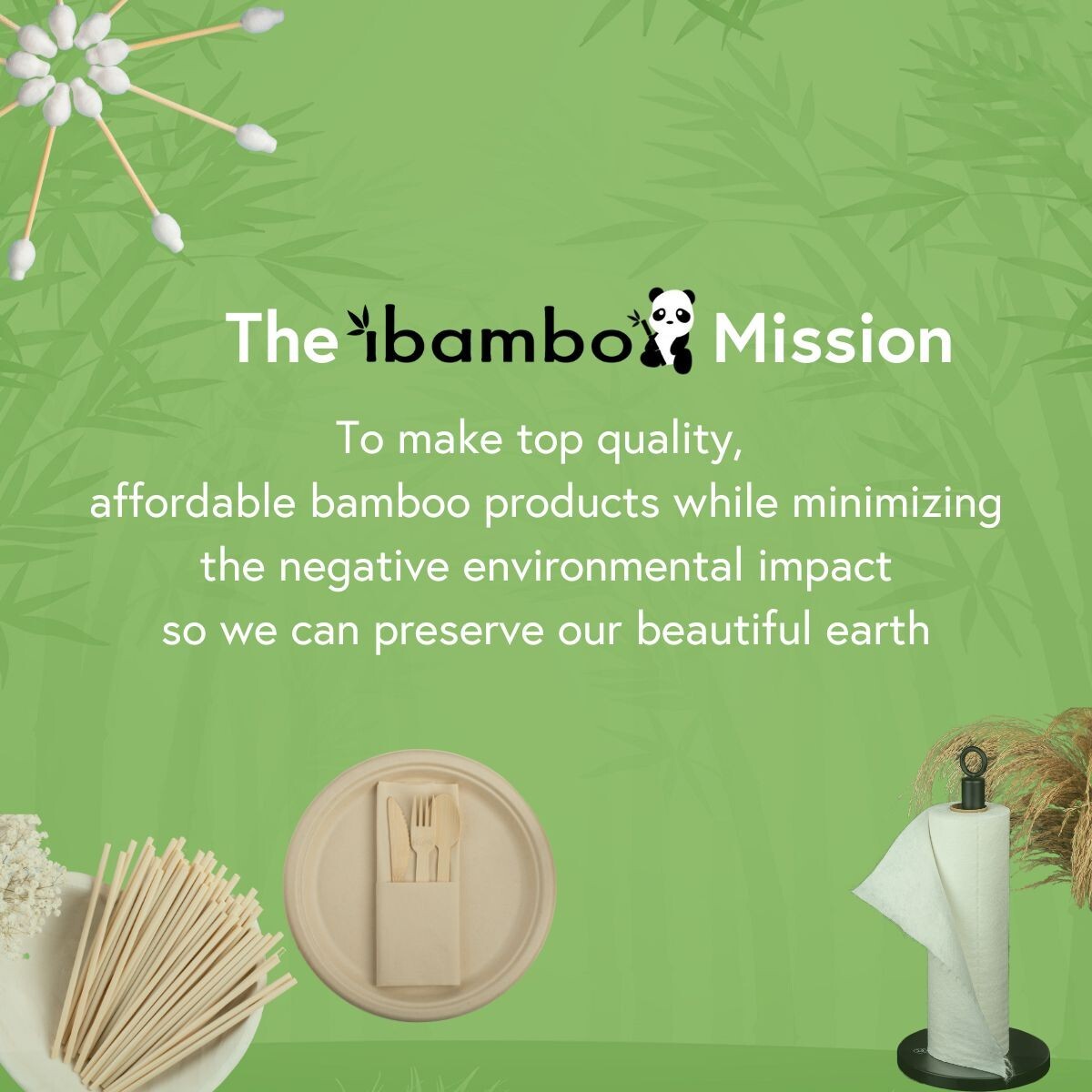 Ibambo Bamboo Cotton Swabs - 1000 Pack, for Beauty & Personal Care