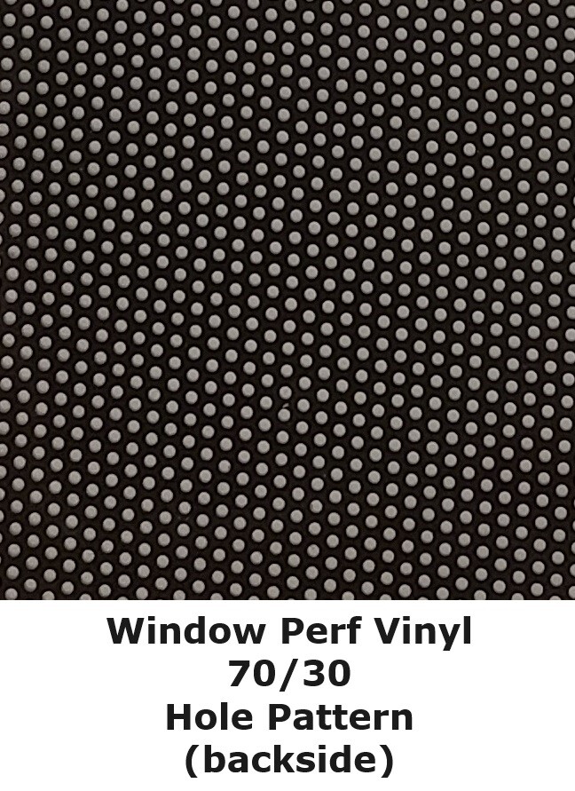 Window Perf White & Black Print Vinyl One-Way Vision Decal 70/30 Solvent & Latex