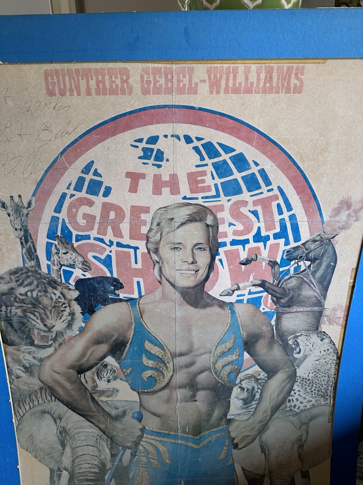 Autographed Poster Gunther Gebel Williams Ringling Brothers Circus Matted Signed