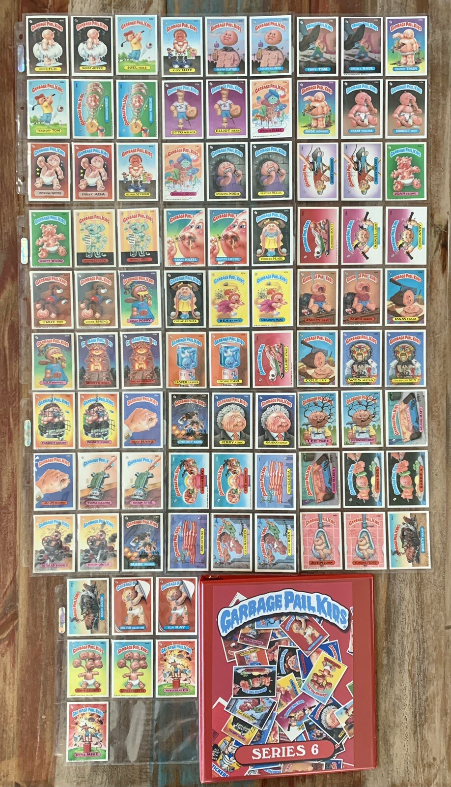 1986 TOPPS GARBAGE PAIL KIDS OS6 ORIGINAL SERIES 6 COMPLETE 88 CARD SET W/BINDER