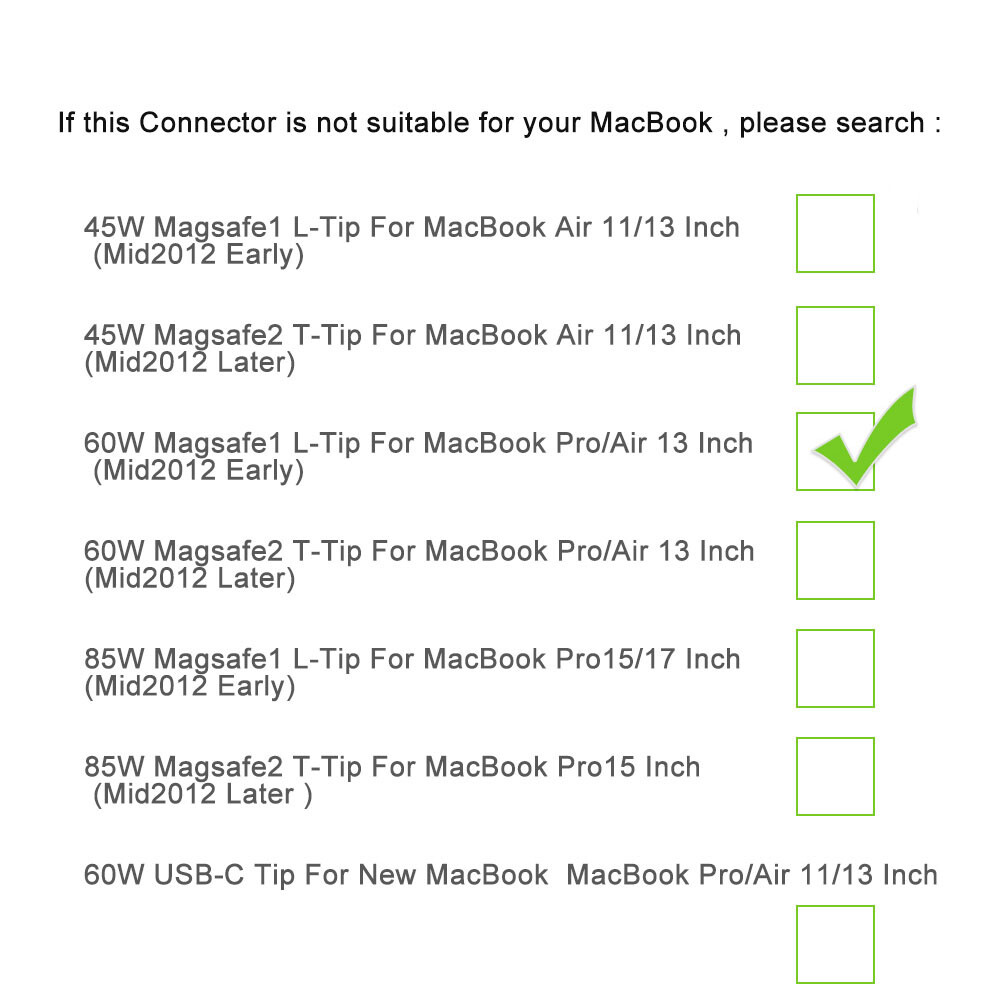 60W Charger For Apple MacBook Pro 11" 13" A1181 A1278 2009 2010 2011 AC Adapter