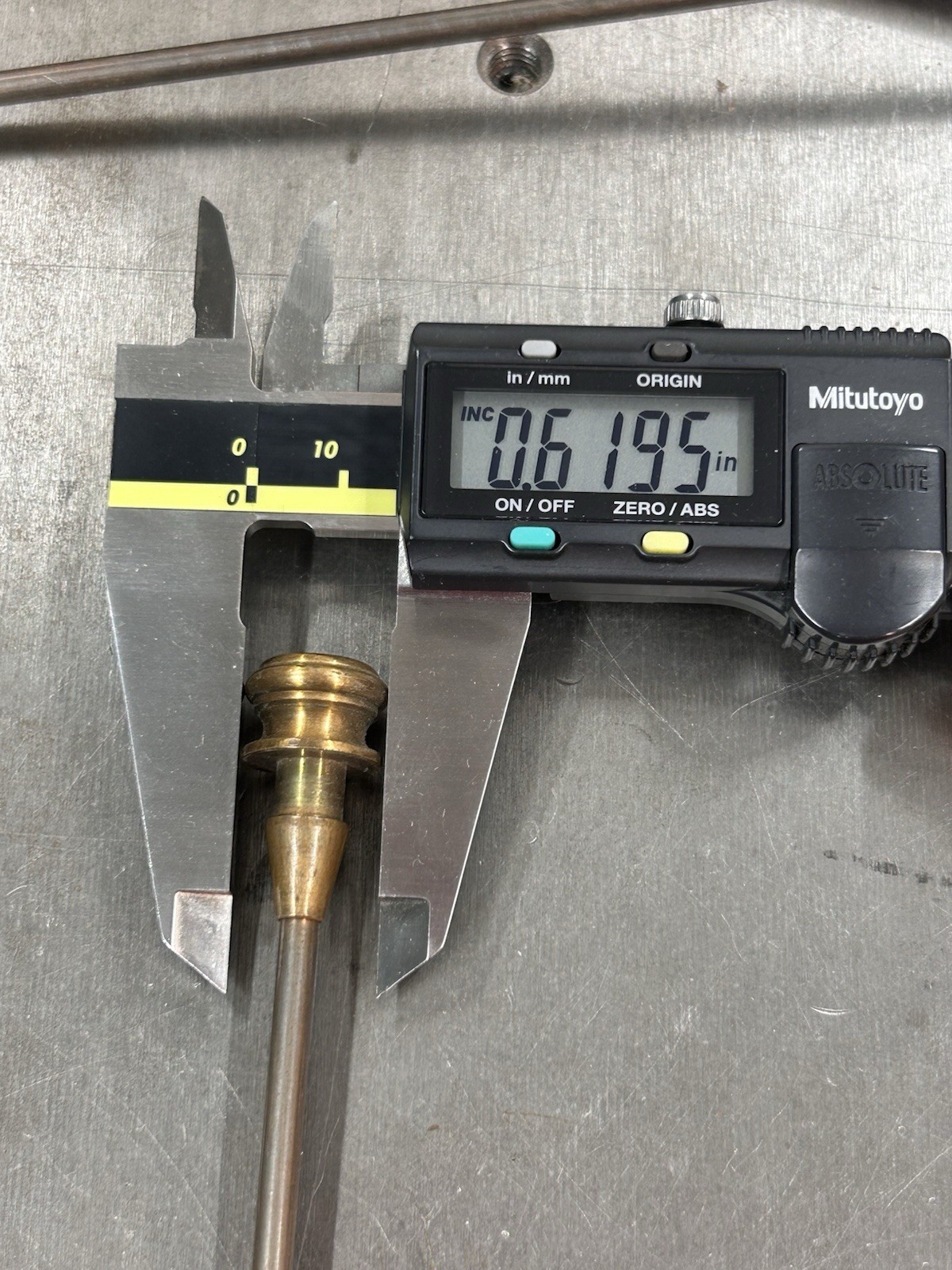 QTY 1 ANTIQUE CARD CATALOG SKEWER ROD WITH BRONZE KNOB AND BRONZE PLATED ROD