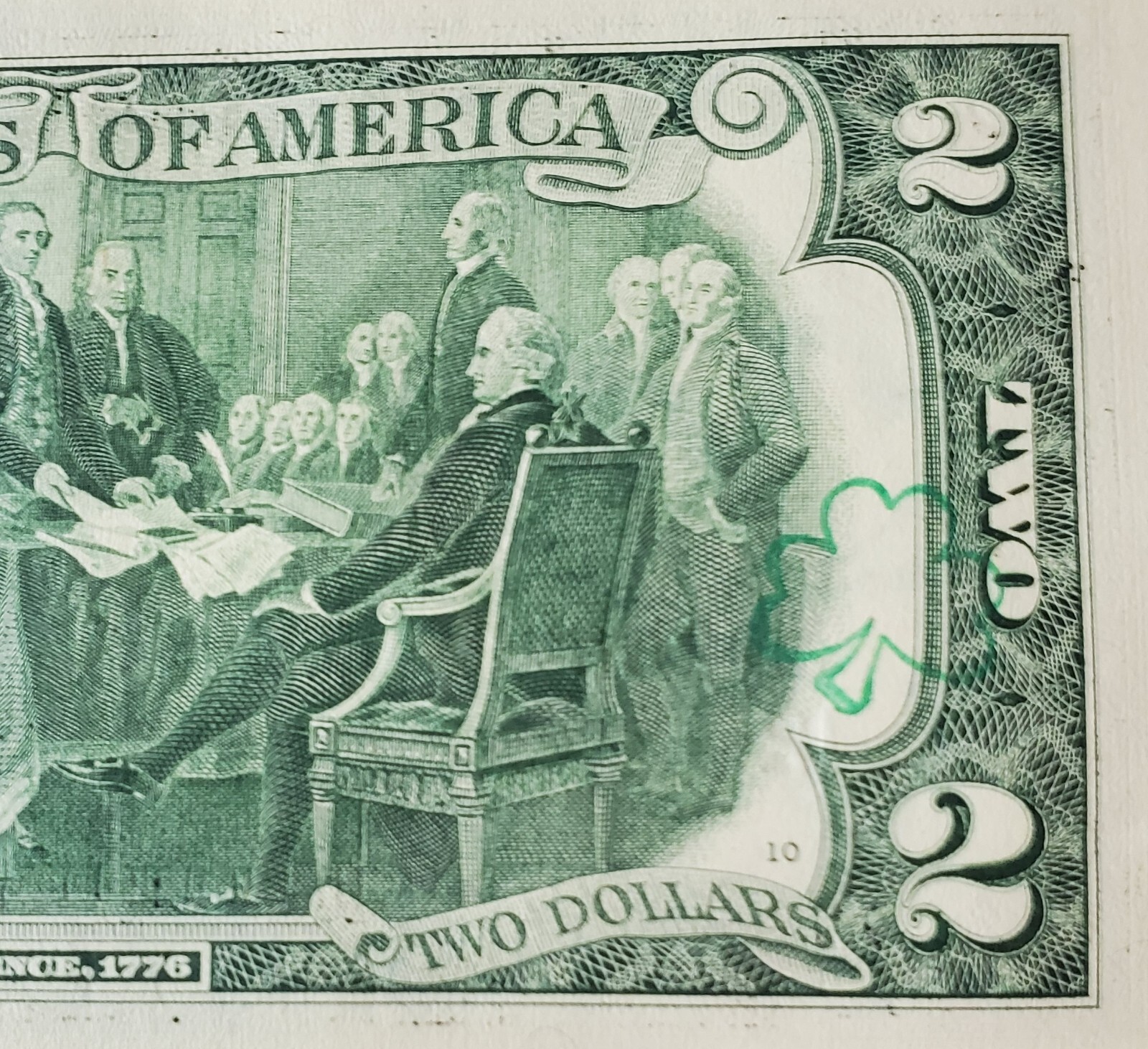 🍀🍀WOW! Lucky 2.00 Bill with FOUR LEAF CLOVER ** UNCIRCULATED/SEQUENTIAL **🍀🍀