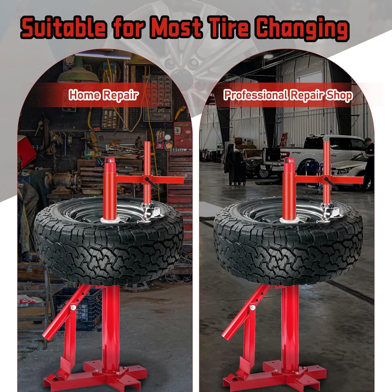 Upgrade Manual Tire Changer Steel Duck Head Mount Kit with Centering Cone RED