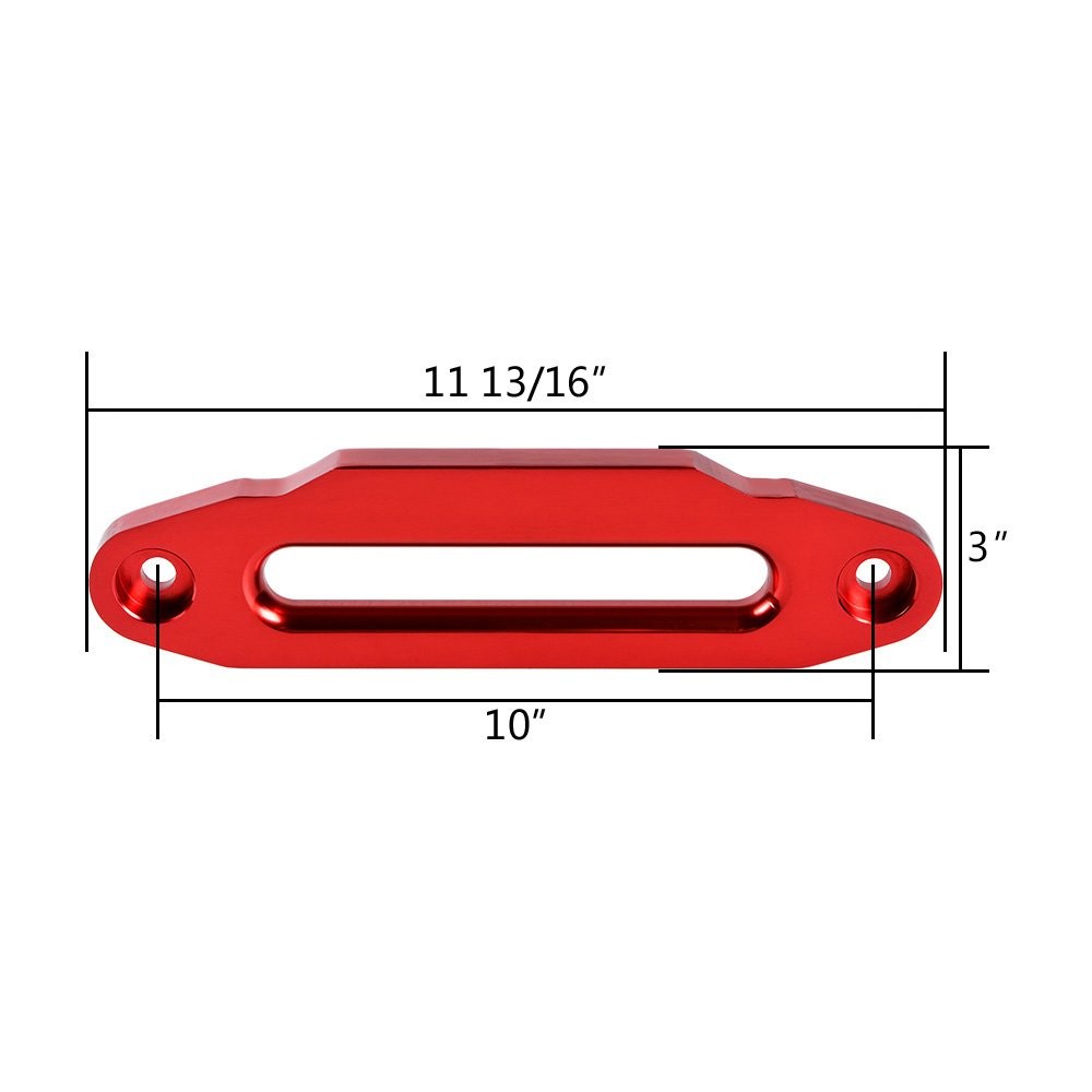 Red CNC 10" Aluminum Hawse Fairlead for Synthetic Winch Rope 8000LBS - 15000LBS