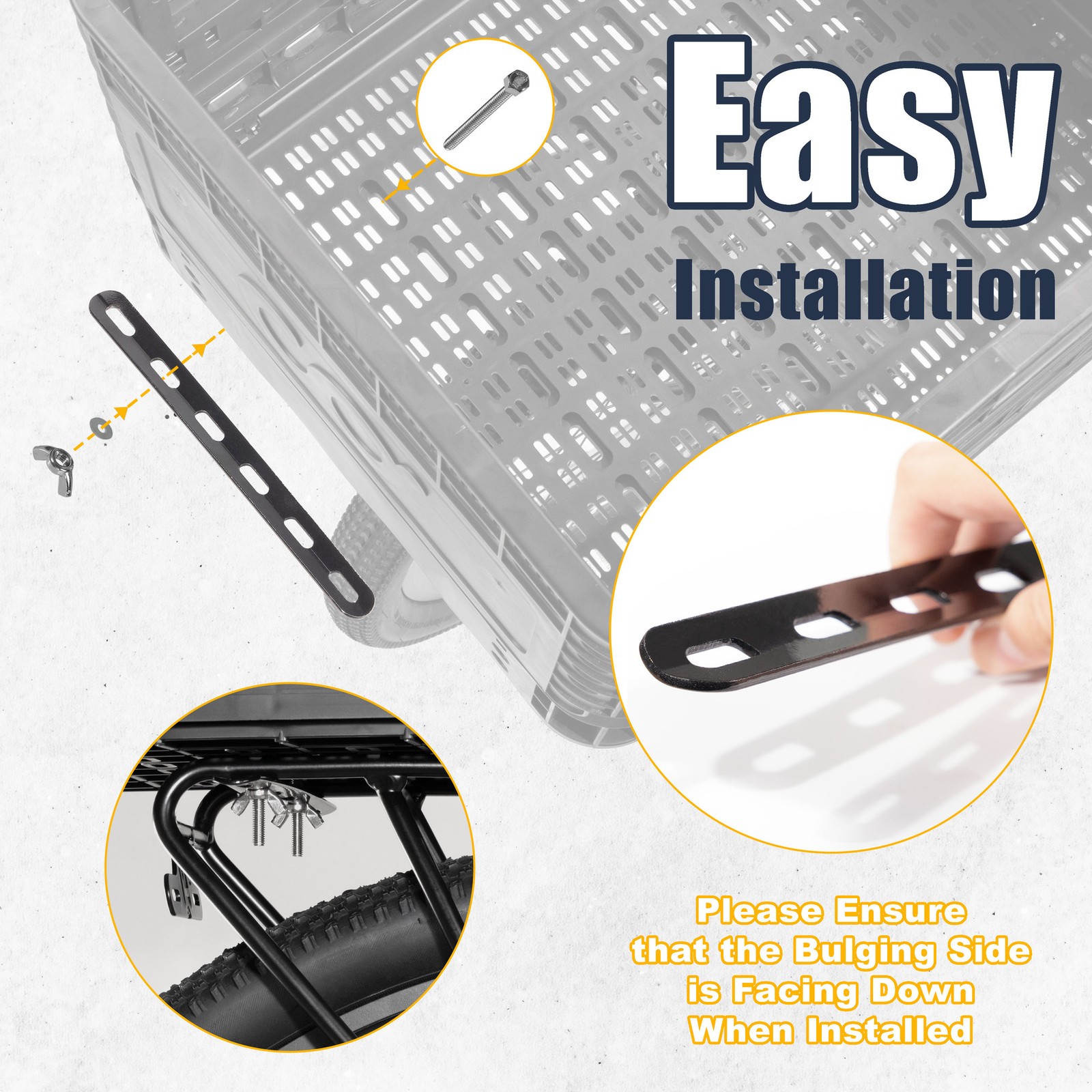 CyclingDeal Bike Bicycle Foldable Rear Basket Storage 34L Large Capacity