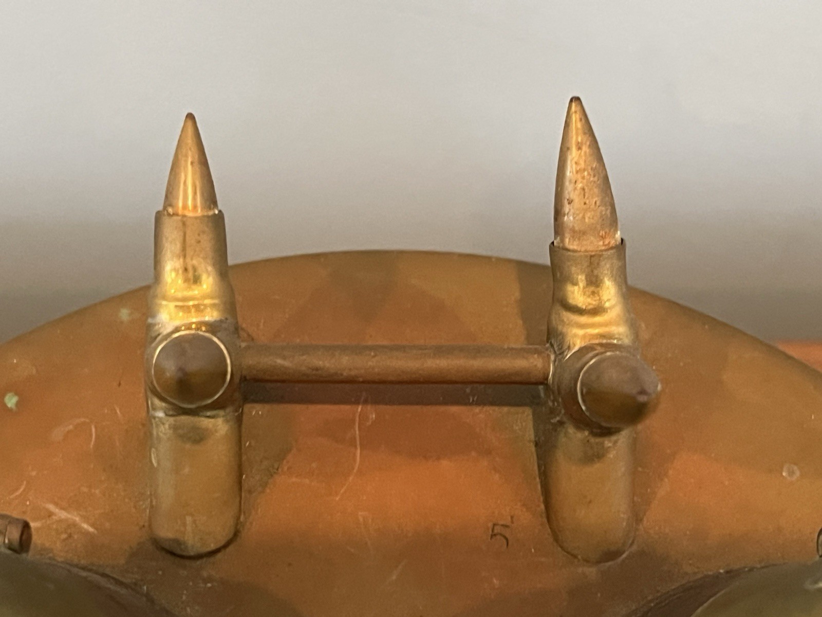 Antique WWI German Trench Art Desk Set Artillery Shell Fuse Ink Wells/Pen Holder