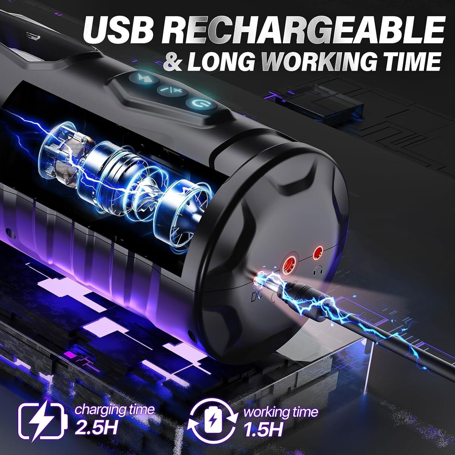 Male Masturbaters Automatic HandsFree Rotating Cup Thrusting Stroker Men Sex Toy