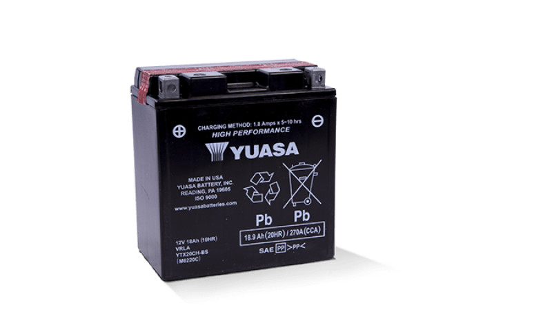 Yuasa YTX20CH-BS High Performance AGM Battery w/Bottle