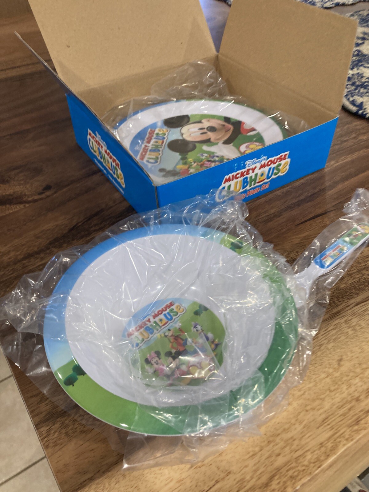 Disney MICKEY MOUSE 3PC Kids Dinnerware Set PLATE BOWL AND SPOON NEW IN BOX