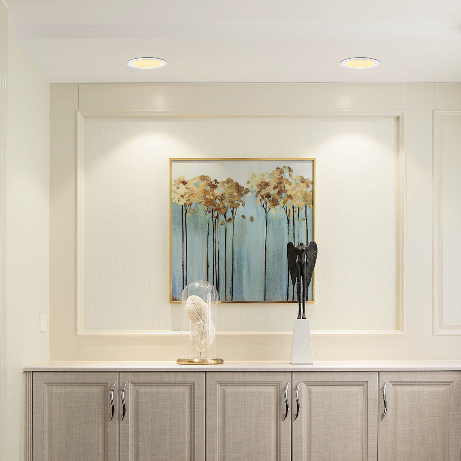 12 Pack 6 Inch Recessed Ceiling 5CCT LED Dimmable Panel Light with Junction Box