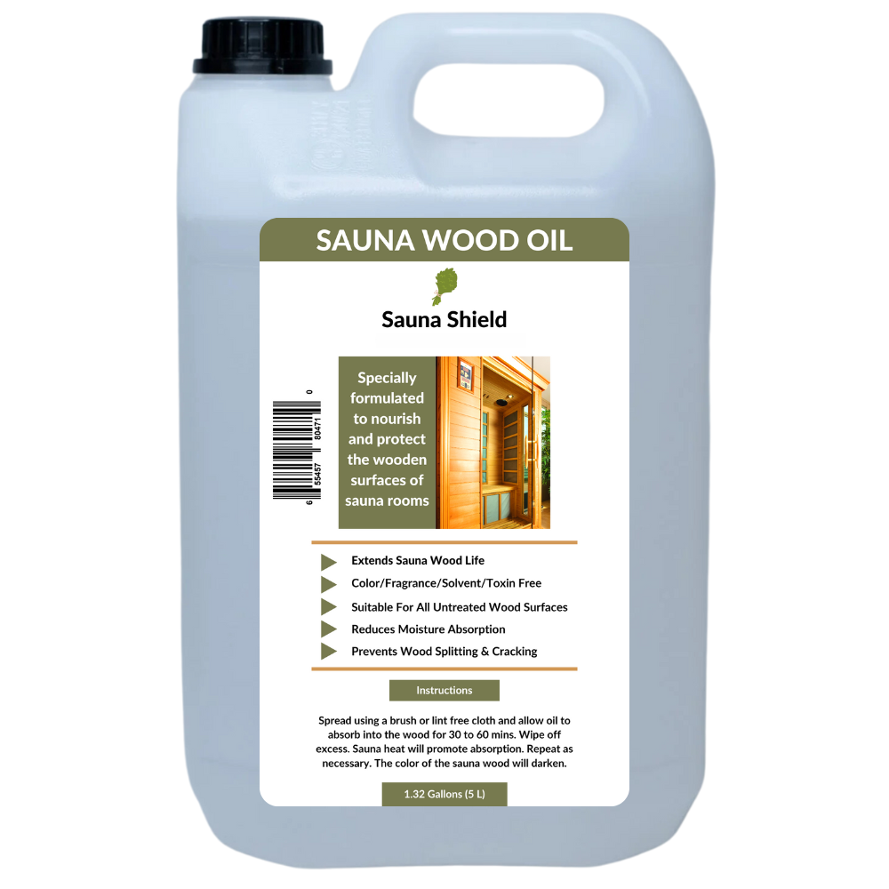 Sauna Shield Sauna Wood Oil (1.32 Gallons) - Nourishes & Protects Sauna Wood