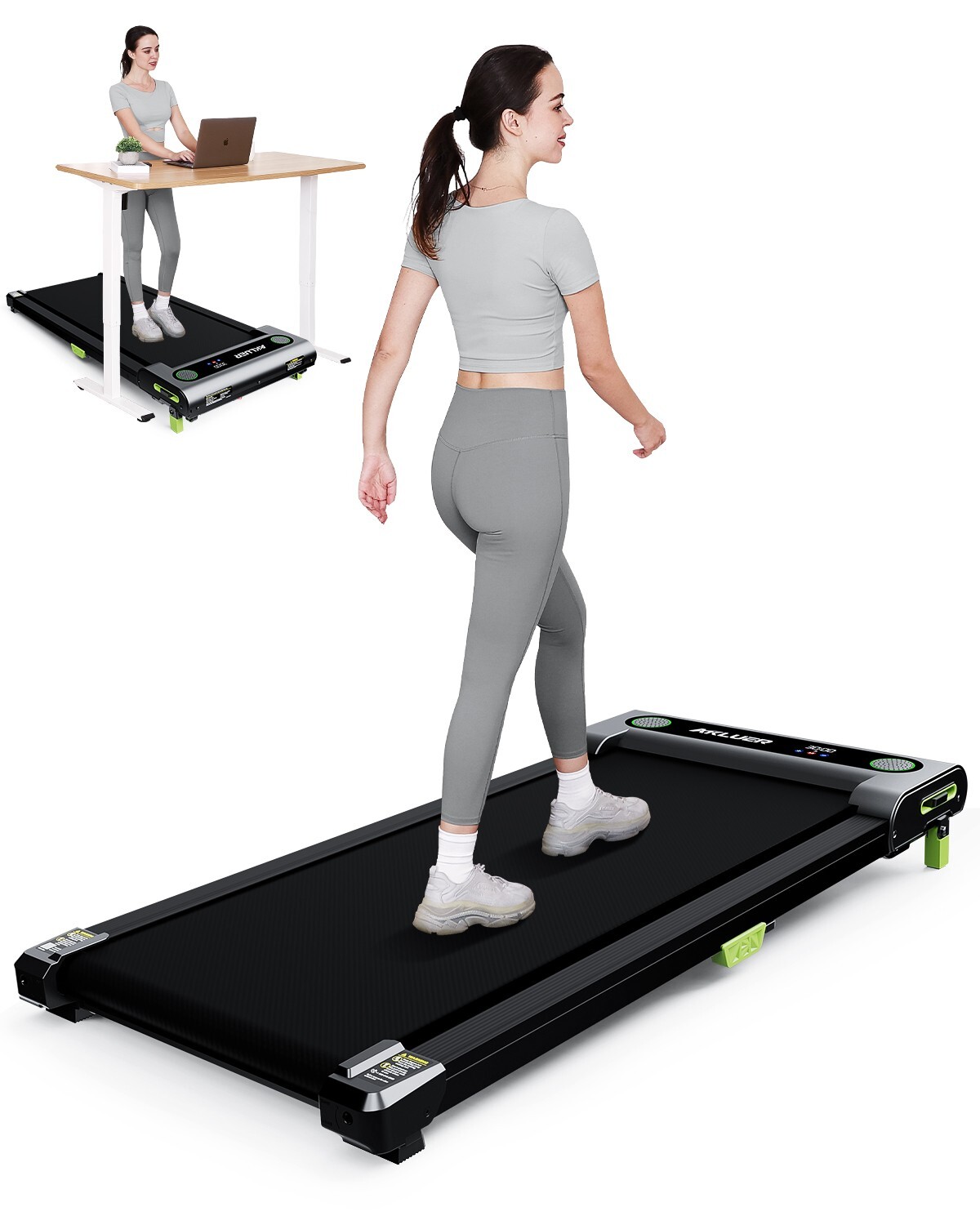 Walking Pad Under Desk Treadmill Quiet 300 LBS Capacity Portable with Remote