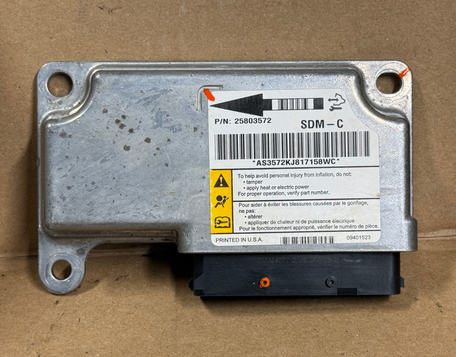 Inflator Restraint Sensor & Diagnostic Module 25803572